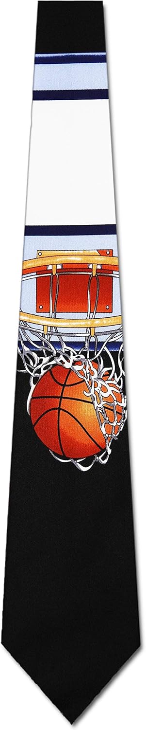 Three Rooker Basketball Tie Hoops Net backboard ball Necktie Mens tie
