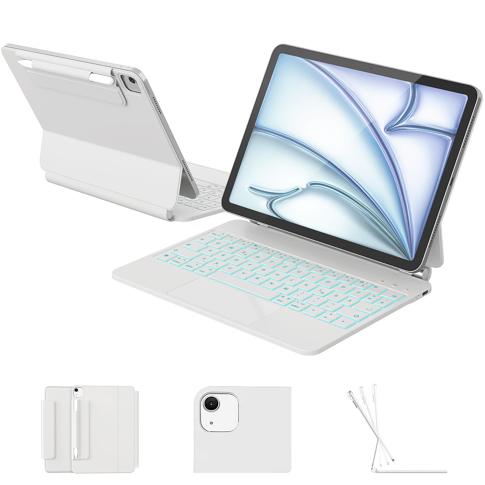 RAYMCRAFT für iPad Air 11/Pro 11 Zoll (4./3./2./1. Gen.) Hülle mit Tastatur