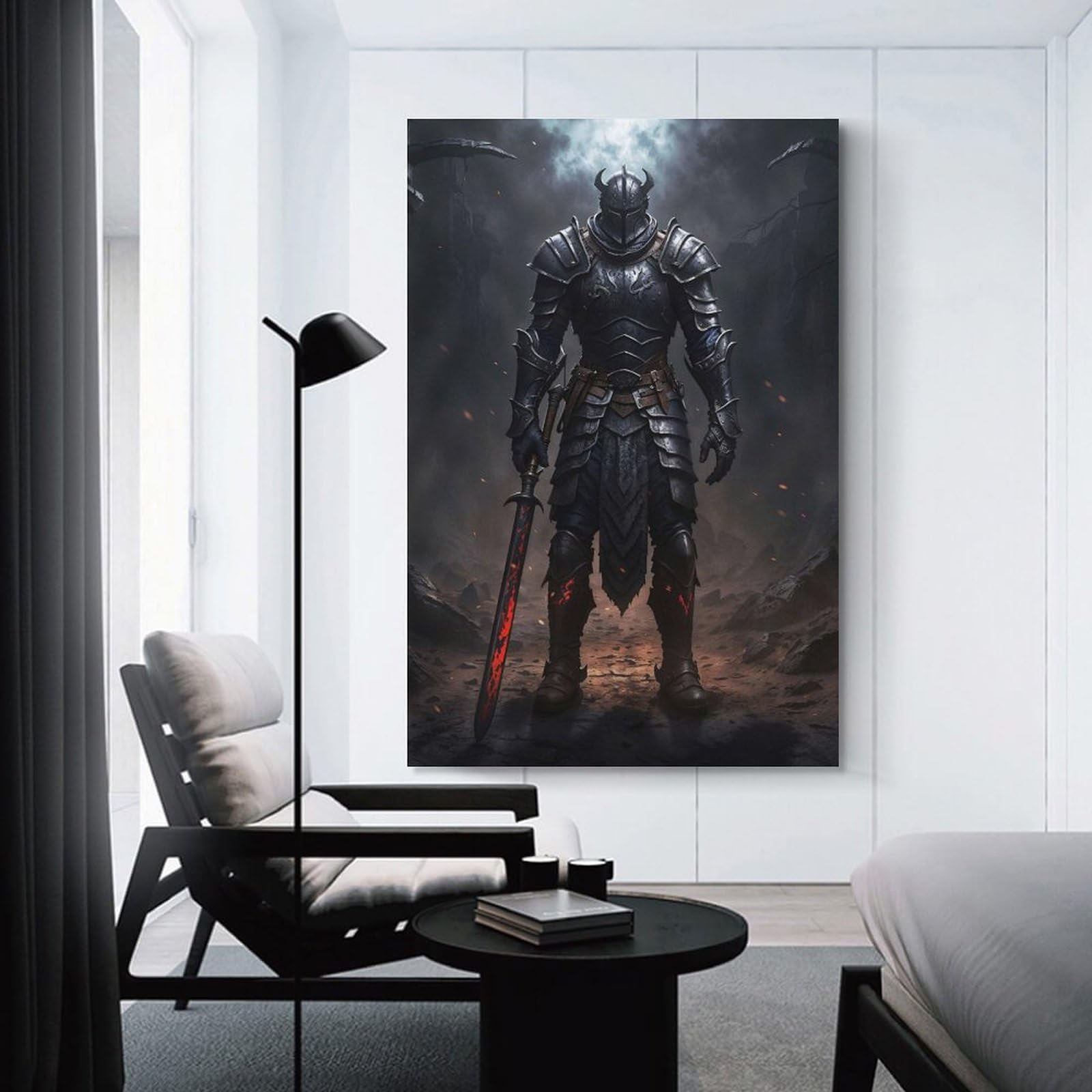 Junmoney Haunting Silhouette Wall Decor Canvas Print, 24x36inch(60x90cm), for Wall Displays, Bedrooms Or Room Updates, Wall Decor Suited to Curated Displays