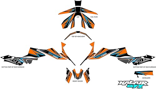 Miniatura 1 de Kalair GFX Kit de gráficos para Ktm SUPERDUKE1290 (2020) Orange-Crew Series Shift 21 Mil - Adhesivos para moto Dirt Pit Bike - Adhesivos para moto