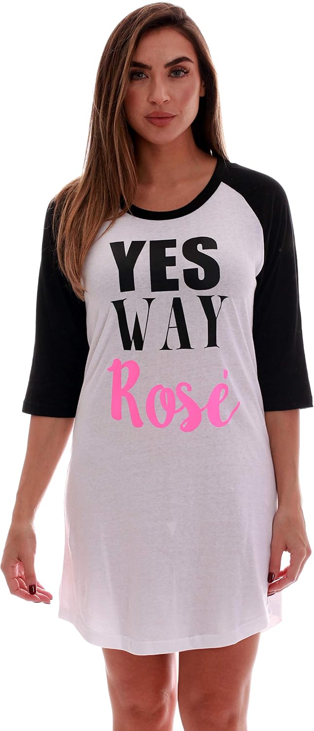 Just Love 100% Cotton Sleep Dress for Women Baseball Sleeve Nightshirt