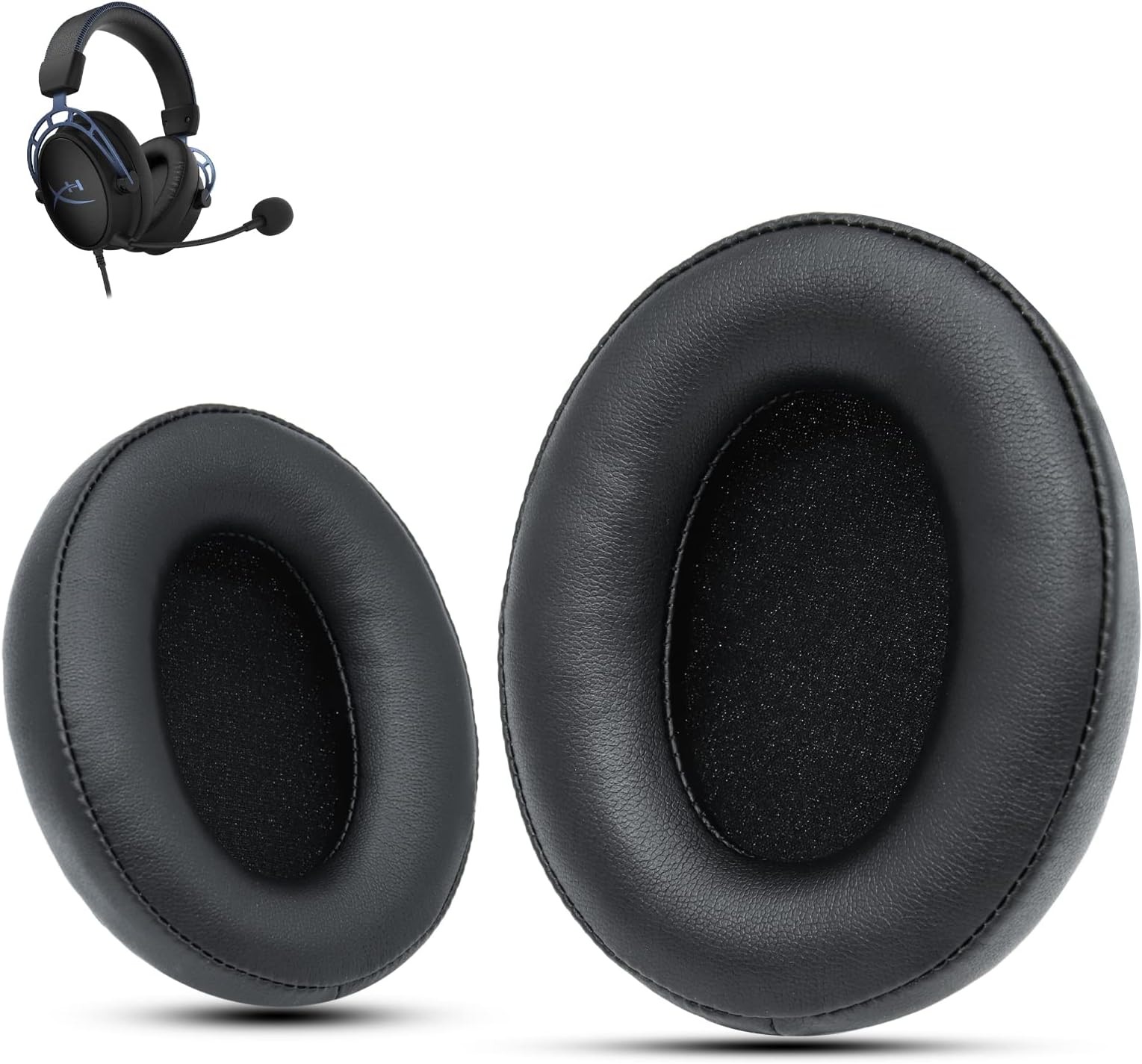 Krone Kalpasmos Replacement Earpads for HyperX Cloud 2, Hyper X Cloud Parts for HyperX ALPHA/1/2/WIRELESS/ALPHA S/CORE/Stinger/Flight/Mix, Soft Leather & Memory Foam