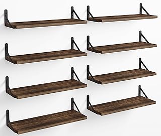 30+ Minimalist Bedroom Decor Ideas with Dark Wood Furniture 2 Fixwal Floating Shelves, Width 4.7in Rustic Wood Wall Shelves Set of 8, ...