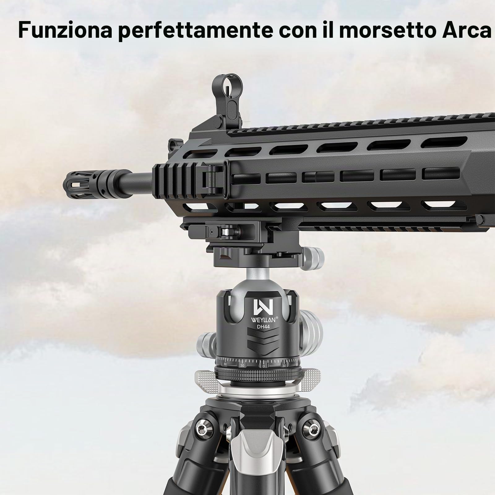 WEYLLAN ARCA to Picatinny Adapter con Leva di Rilascio, Picatinny to Arca Adapter, Con Attacco a Coda di Rondine Standard Arca Swiss e Foro di Montaggio per Cinghia QD, Compatibile con Testa a Sfera