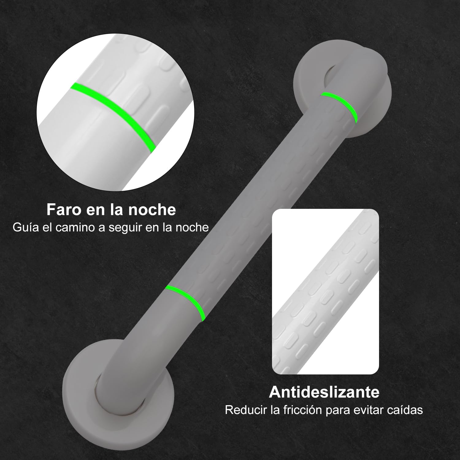 supregear Agarraderas Baño para Mayores, Agarrador Ducha Personas Mayores, Antideslizante Barra de Agarre de Acero Inoxidable, Asa de Ducha, Adecuada para Ancianos, Discapacitados, 40 cm
