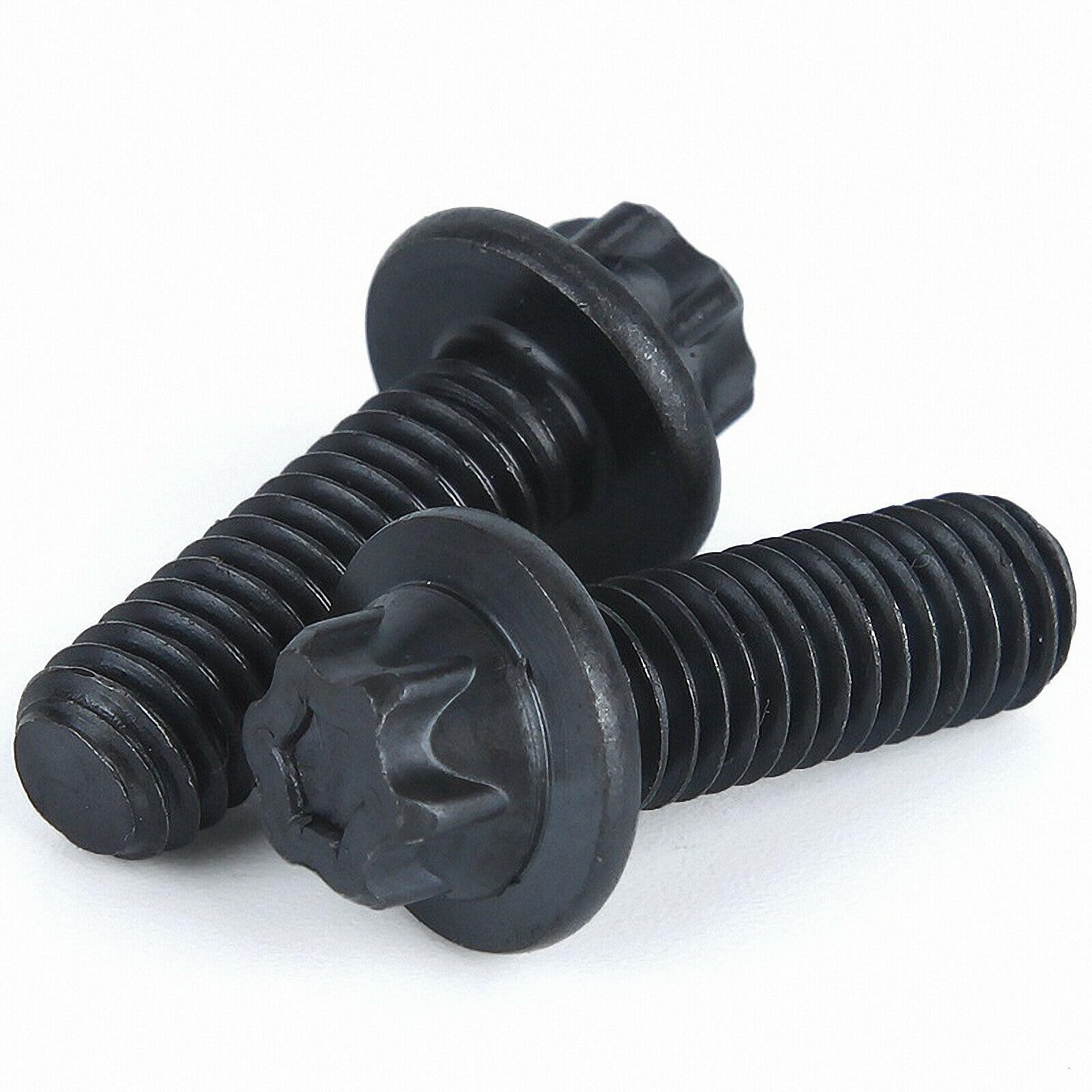 Tornillos autorroscantes de cabeza Torx hexagonal de acero al carbono de grado 12.9, tornillos de cabeza Torx de seis lóbulos hexagonales M5 M6 (50 unidades, M6 x 14)