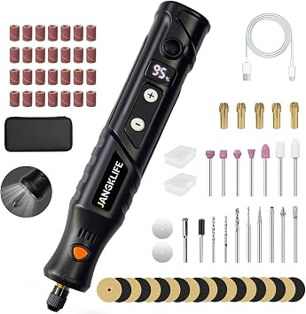 Mini Cordless Rotary Tool, 5-Speed 3.7V Rechargeable Rotary Tool Kit with 76-Piece Accessory Set, DIY Hand Tool for Sanding, Polishing, Drilling, Engraving, and 3D Printing