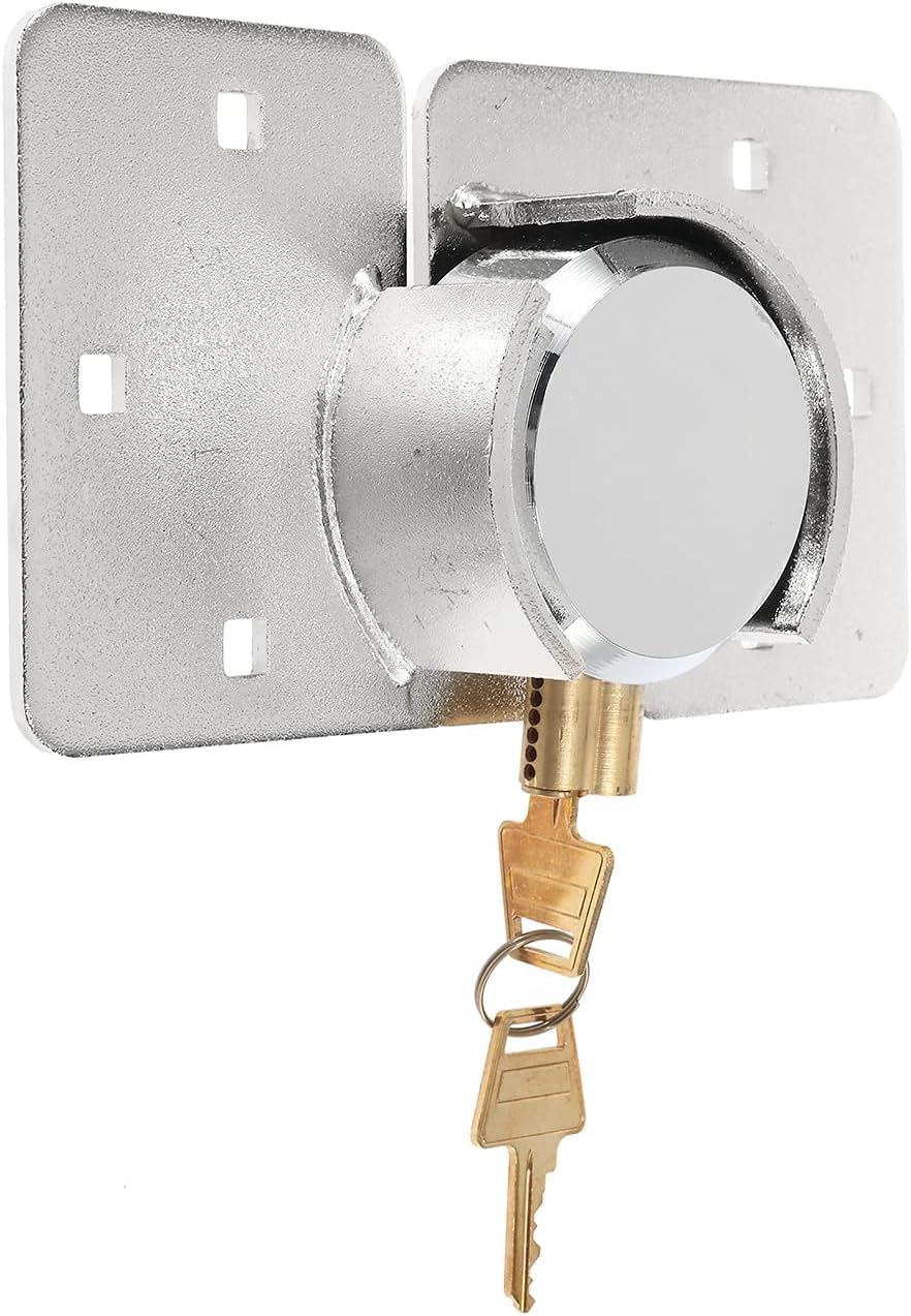 IRONWALLS Hidden Shackle Padlock with Key, 2.87”/73mm Steel Heavy Duty Door Lock Keyed Alike with Locking Hasp, 80mm Screws, Fits for Trailers, Trucks, Vehicles, Garage, Shipping Container