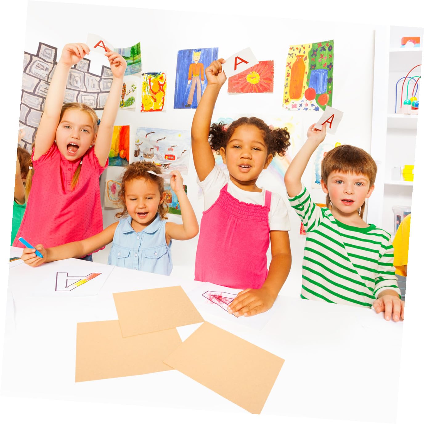 SEWACC Papier à Dessin Kraft A4 210g Carton Dessin Épais 100 Pcs pour Garçon et Filles Pratique D'art Peinture