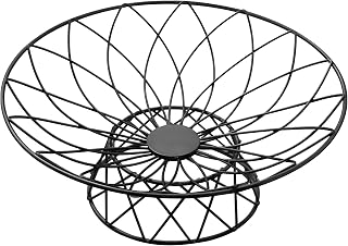 Metal Wire Fruit Bowl – Countertop Decorative Basket for Fruits, Veggies & Snacks, Open‑Air Design(Black)
