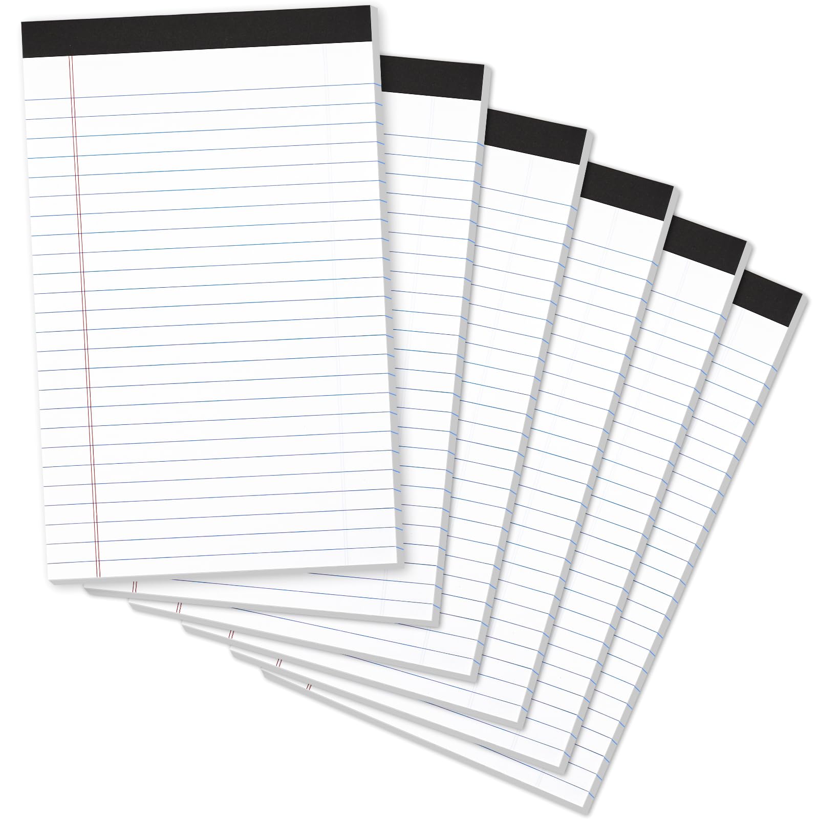 LABUK Legal Pads 5x8 6 Pack Small Note Pads for Work College Ruled 30 Sheets Per Writing Pad