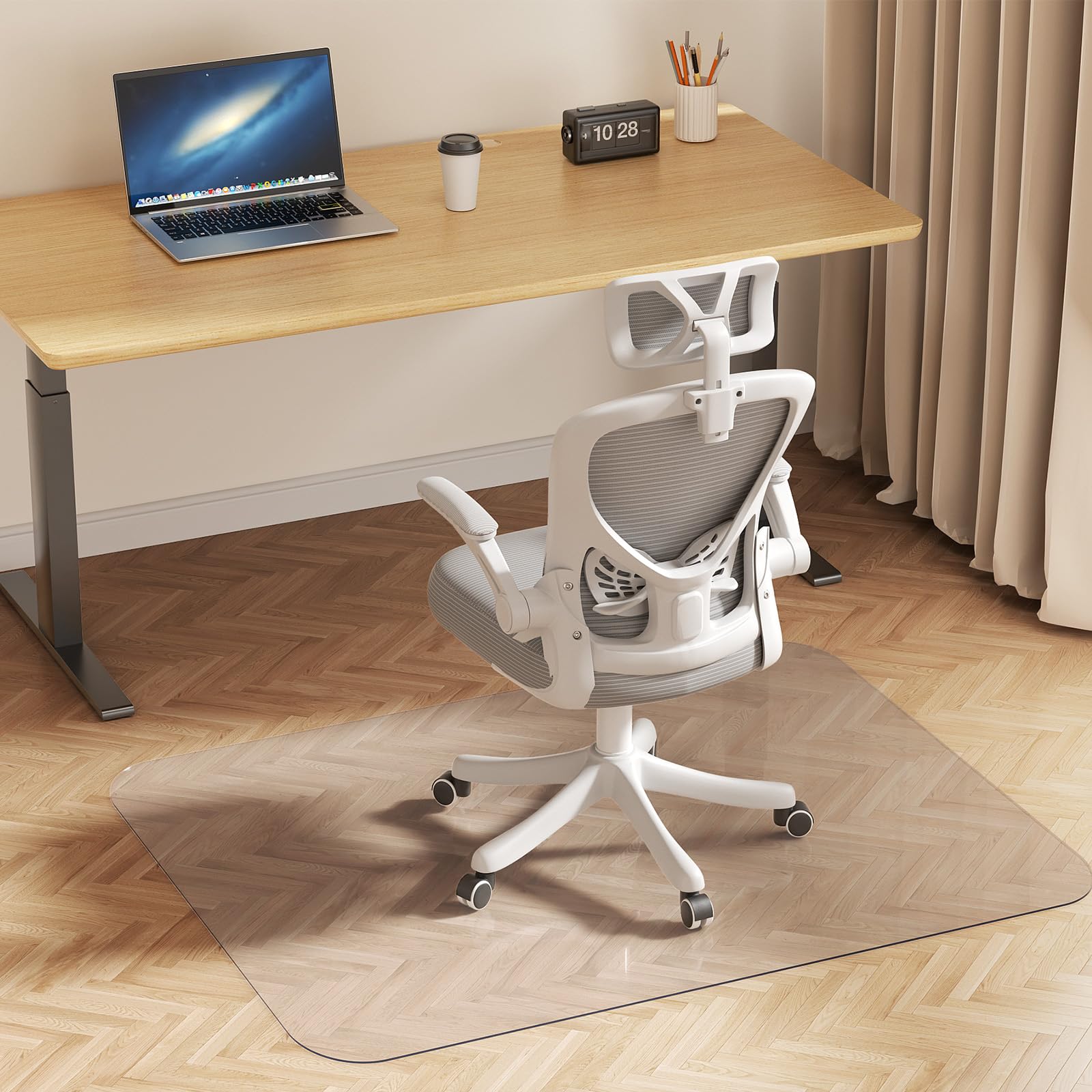 Delamu Office Chair Mat for Hardwood Floor 30 48 Office Computer Desk Chair Mat Clear PVC Heavy Duty