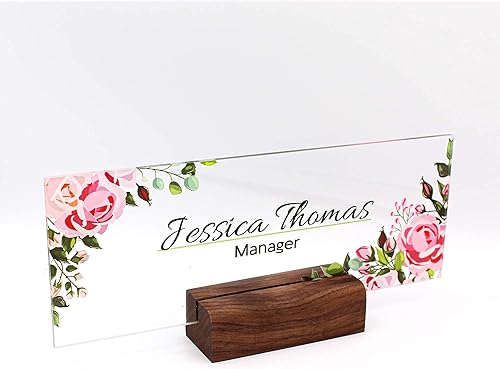 Miniatura 6 de Placa de nombre personalizada para escritorio con placa de identificación moderna para decoración de oficina, escritorio ejecutivo, nombre de