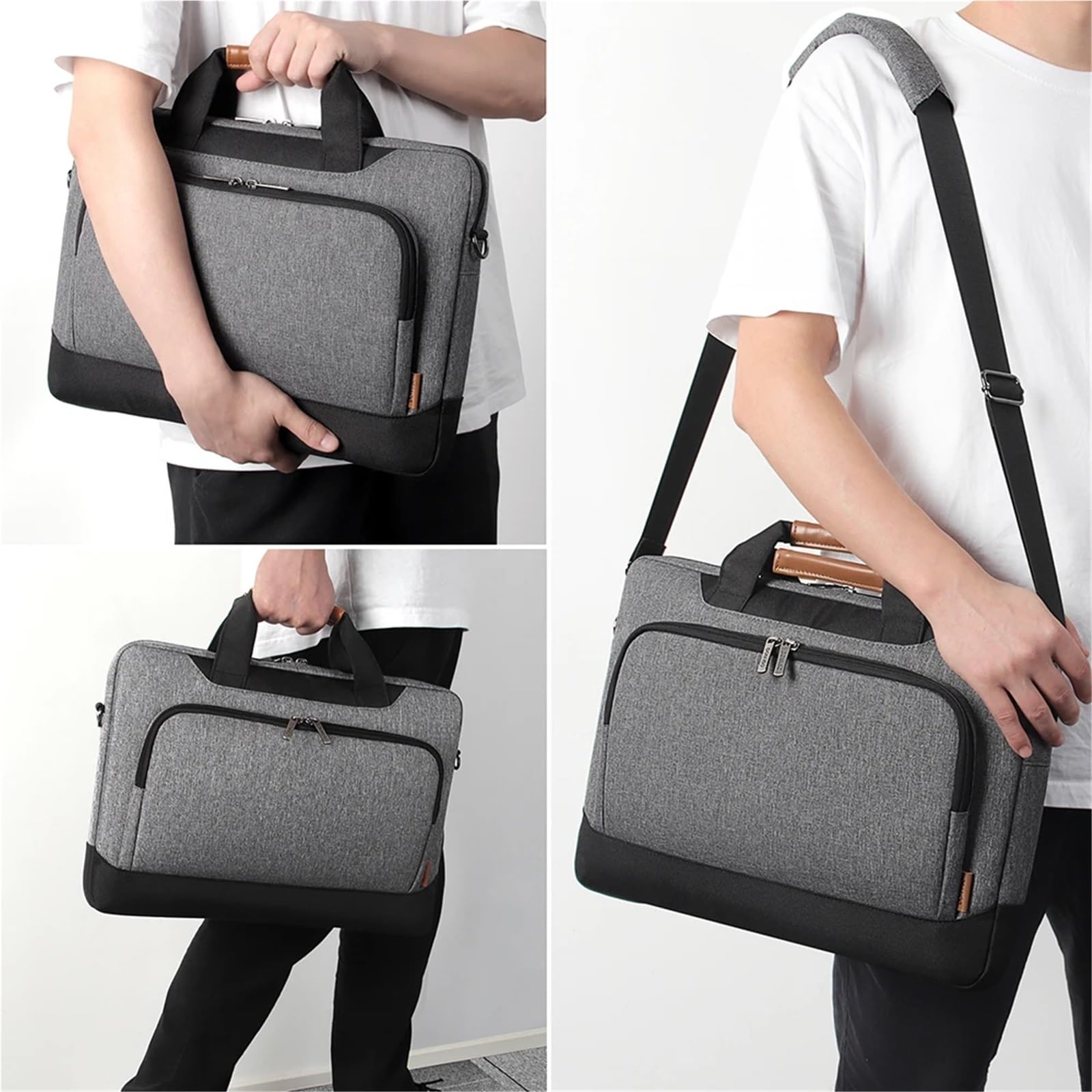 Porta Documenti Custodia for Laptop Resistente all'Acqua con Tracolla for Notebook da 15,6" e 17" Pollici, Borsa for Computer ad Alta capacità Borsa Notebook(15.6-inch)