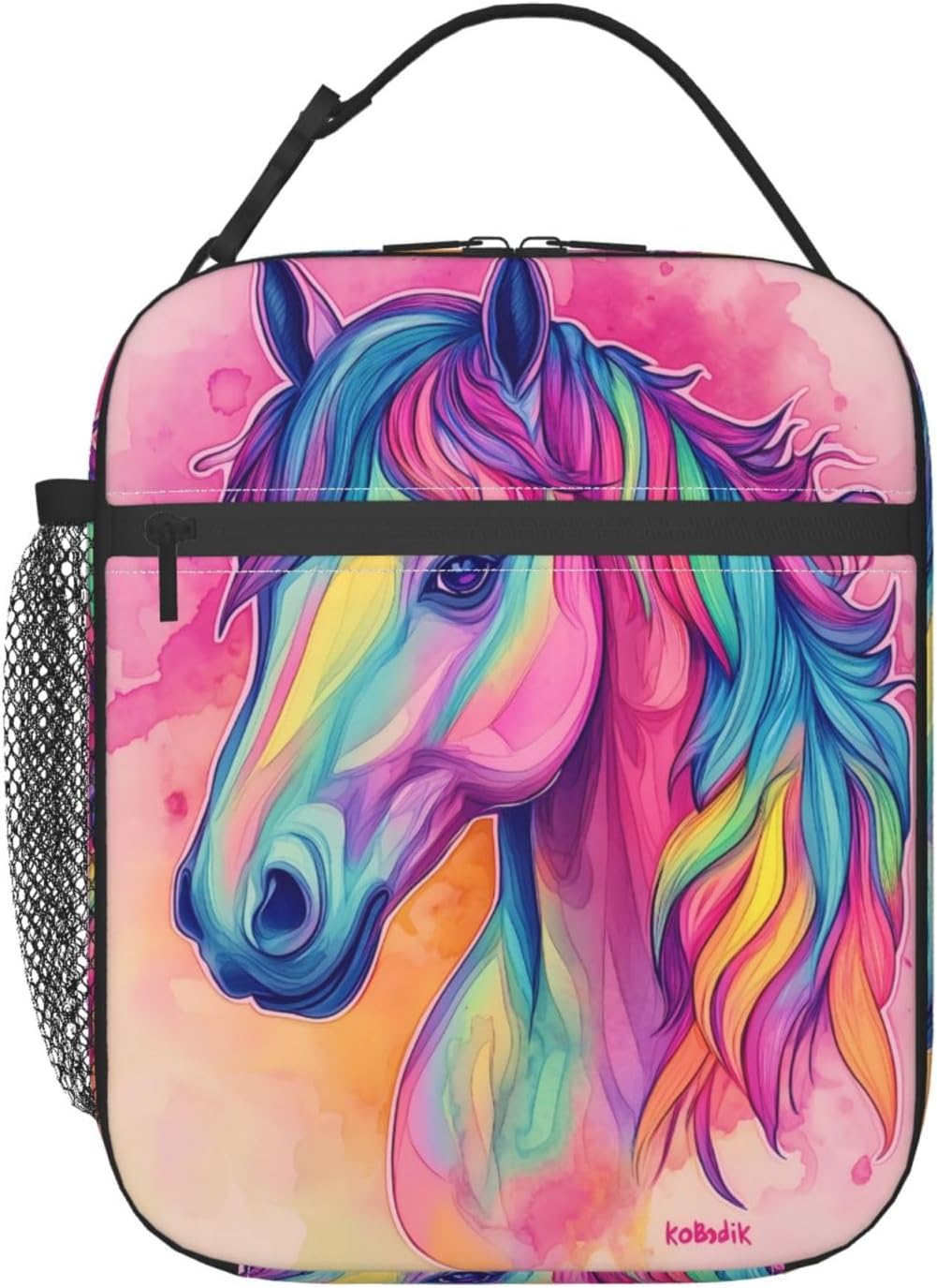 Horse Insulated Lunch Box for Women Men Horse Lunch Bag for Work,Picnic,Travel,Hiking,Beach or Fishing Polyester Colorful Lunch Box for Adults Kids