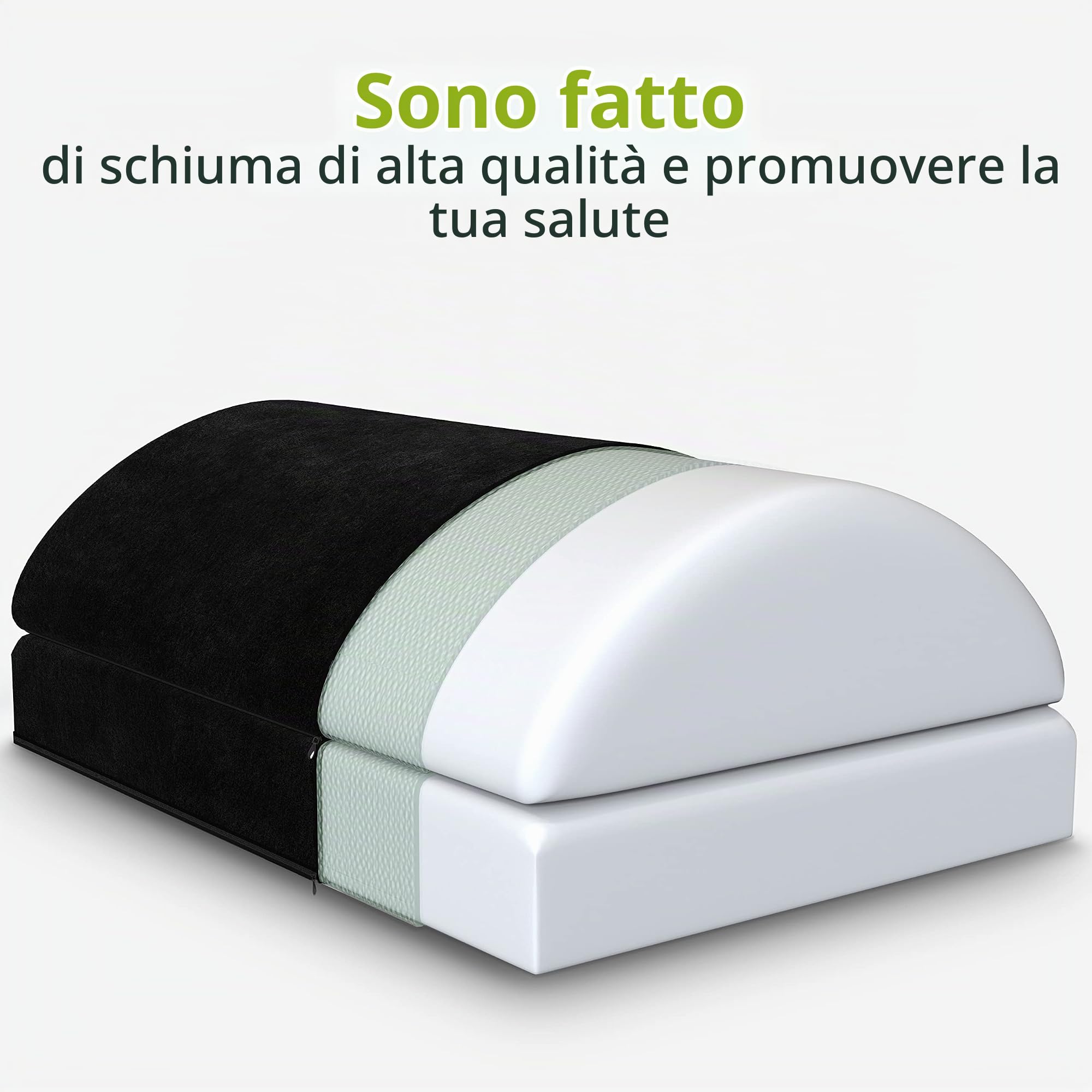 feela. Poggiapiedi ergonomico per ufficio & Co | Utilizzabile come poggiapiedi o poggiapiedi in ufficio | Foot Rest | Altezza regolabile (nero)