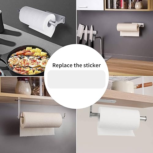 Miniatura 5 de Tiras autoadhesivas soporte para toallas de papel reemplaza a calcomanías soporte de toallas de papel de acero inoxidable para reemplazar las