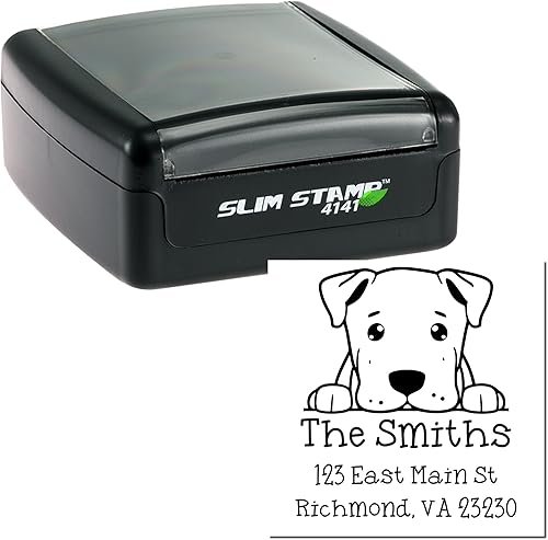 Miniatura 2 de Sello de dirección Dogo Argentino de alta calidad, ideal para correo, tamaño cuadrado de 1-58, ideal para amantes de los perros, diseño de cachorro