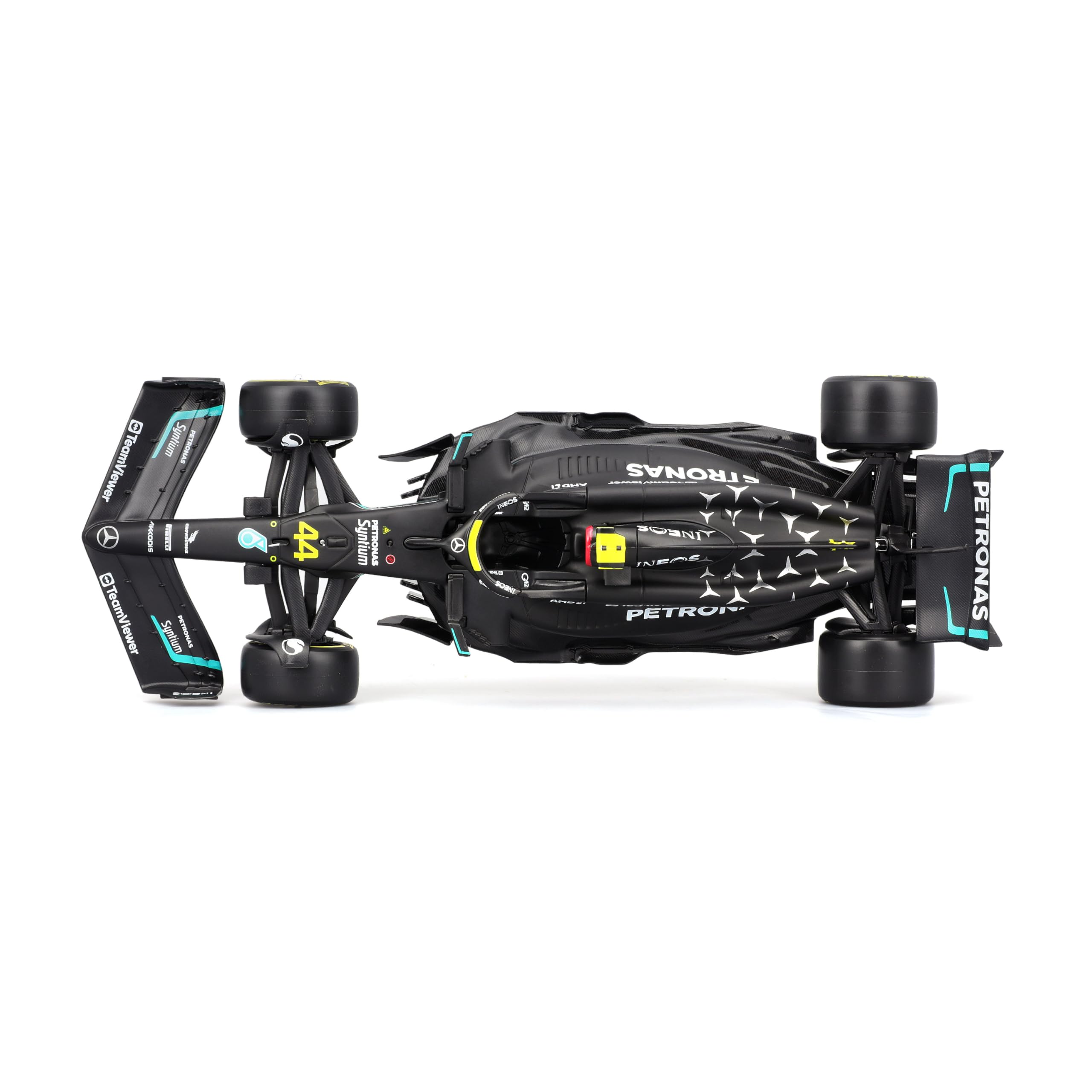 Bburago Mercedes AMG Petronas W14 Lewis Hamilton #44 2023, Realistic 1:24 Scale Model Car and Lewis Hamilton Figure - Image 4