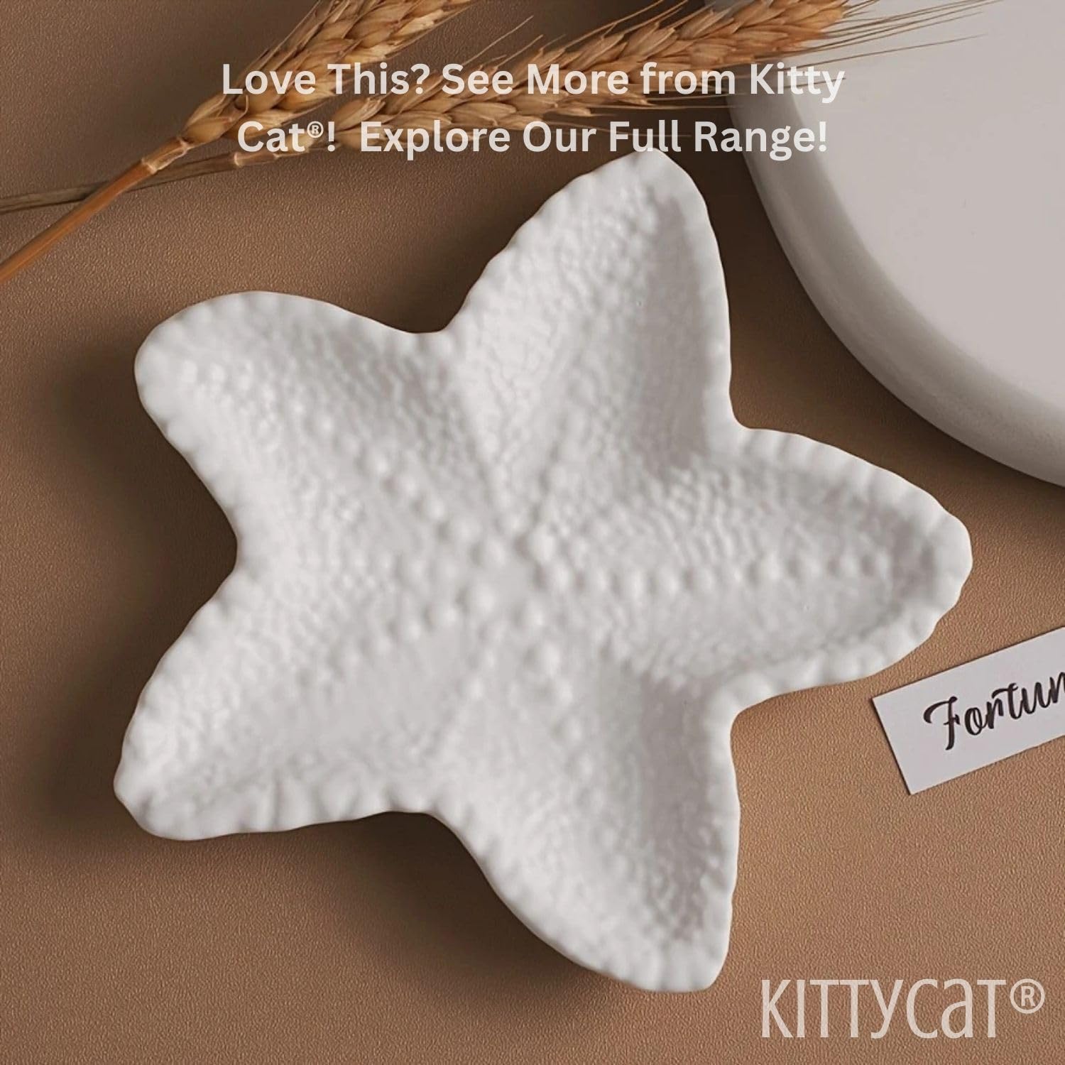 Kitty Cat® Starfish-Shaped Trinket Tray – Coastal Jewelry Dish for Rings, Earrings Small Accessories | Elegant Display & Photography Prop Multi-Functional Candle Holder Home Décor (13x13cm) (Starfish) — Amazon image 5