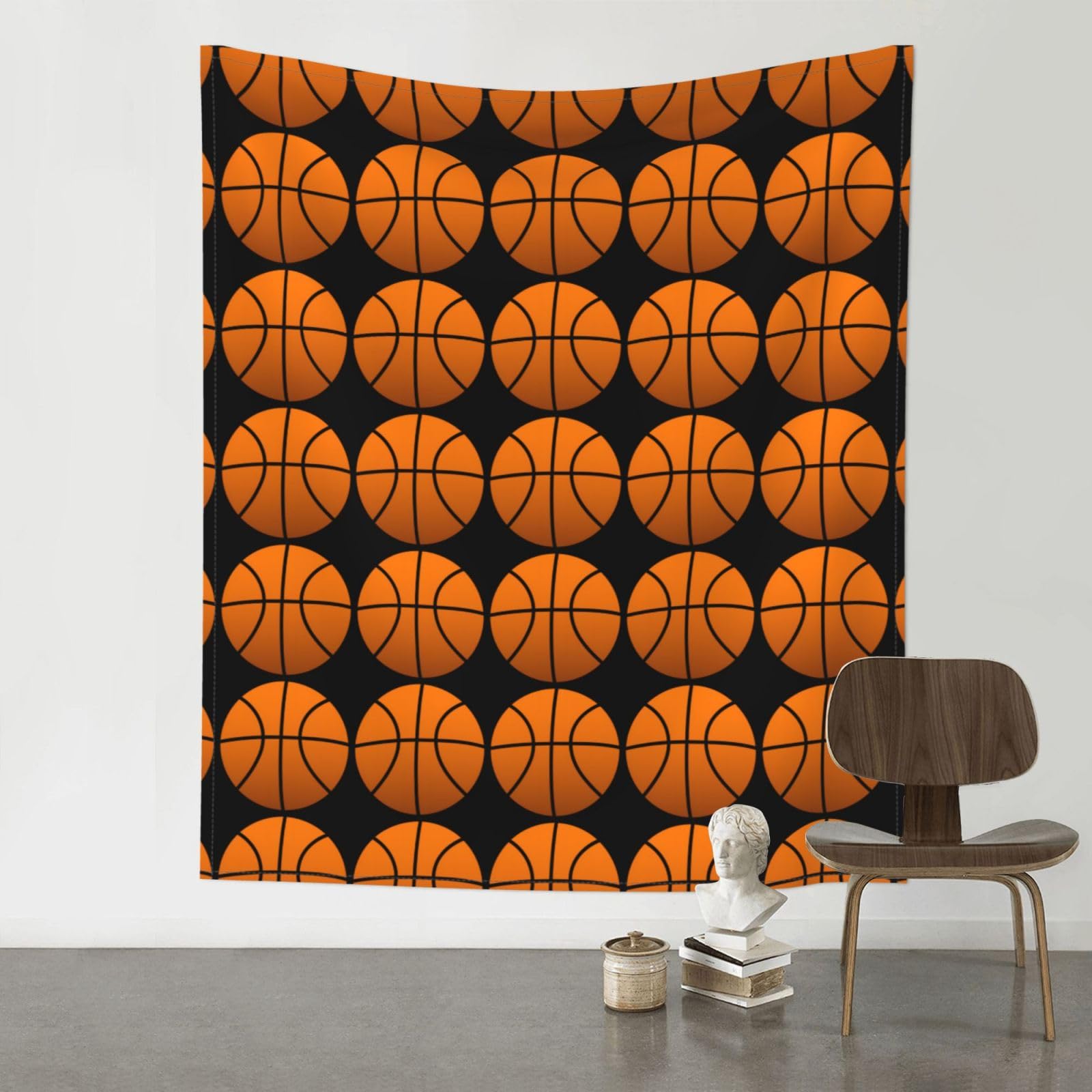 WHJSHOP basketball Prints Original Wall Tapestry 60x51in – Boho Throw Blanket for Dorm Decor, Beach Picnic, & Bedroom Layering