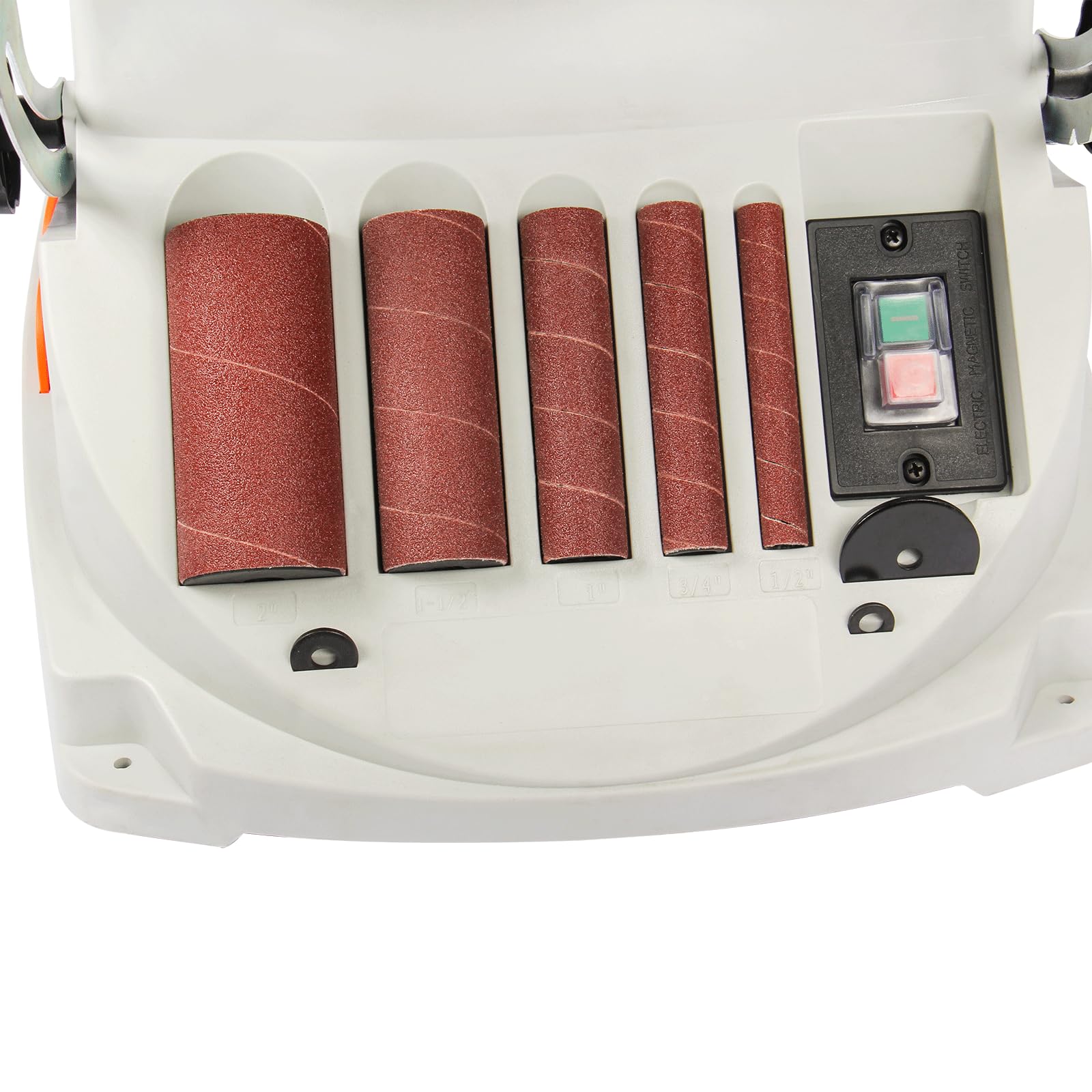 BOKA WS-100D - Lijadora de husillo y banda 2 en 1, lijadora de bordes oscilante de 450 W, banda de lijado de 100 x 610 mm, 5 manguitos, mesa ajustable 0-45°, lijadora de madera para taller y bricolaje