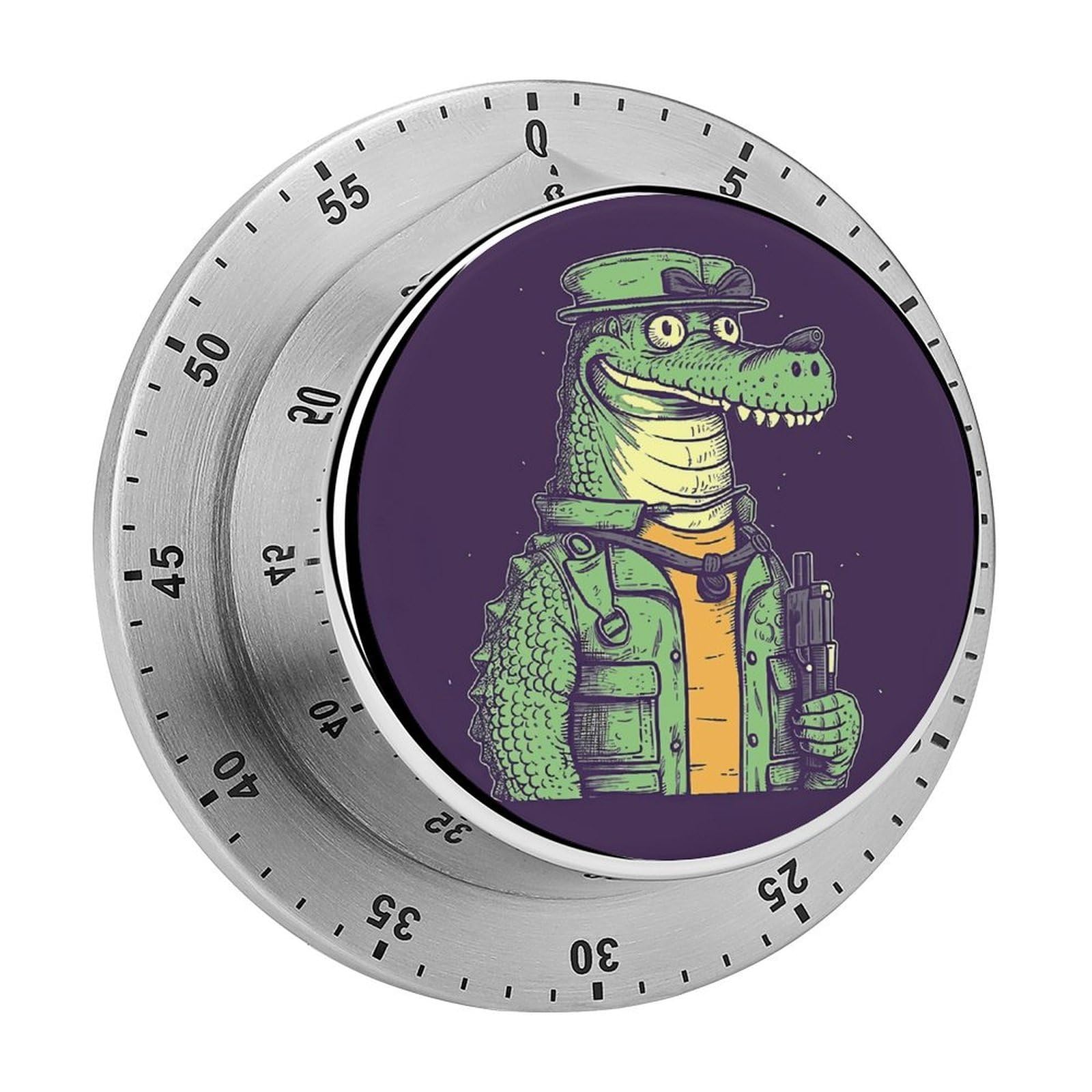 Temporizador de cocina para escritorio con diseño de cocodrilo y alarma fuerte