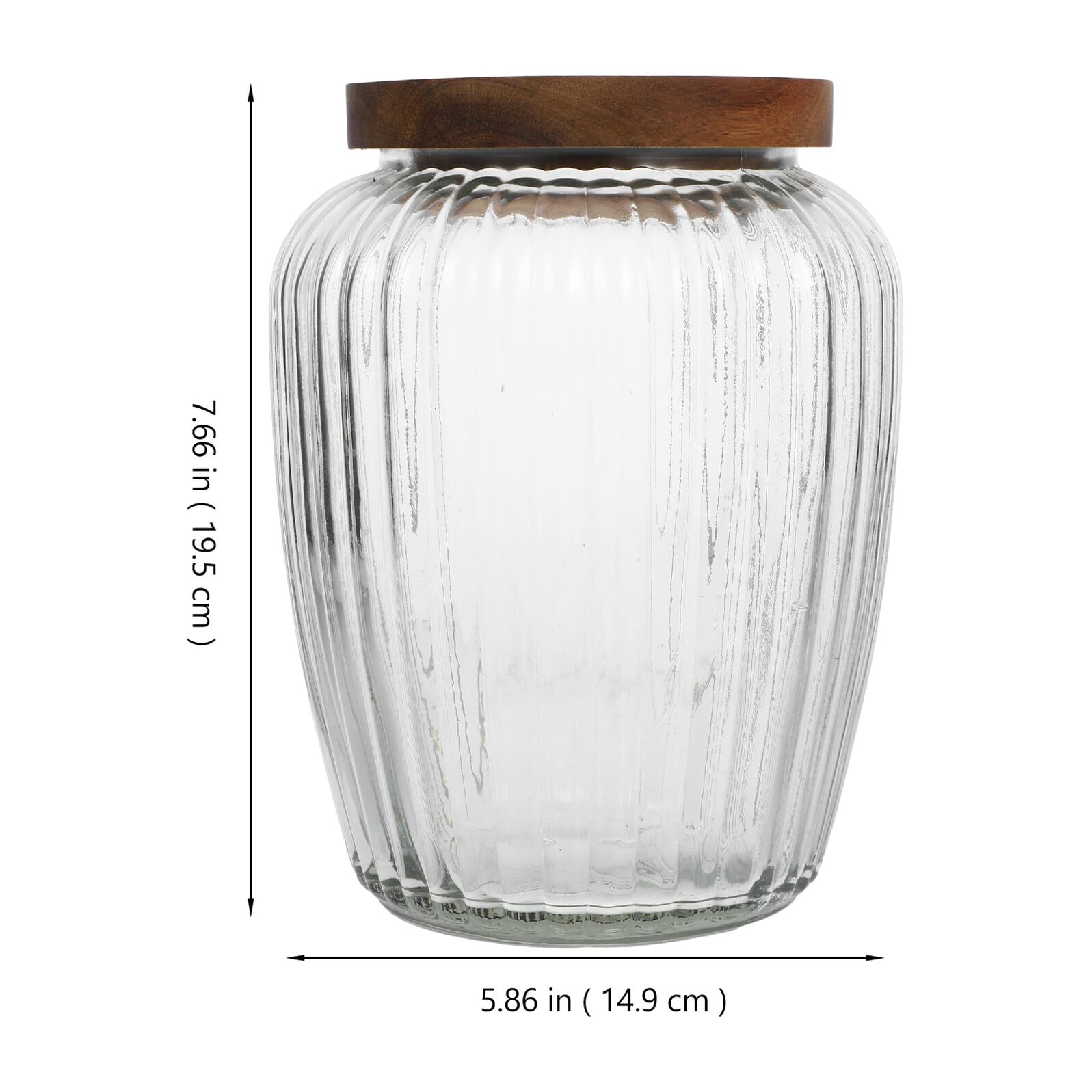 Toyvian Glasbehälter mit Holzdeckel Luftdichte Vorratsdose für Trockenlebensmittel Transparentes Glas für Kaffeebohnen und Tee