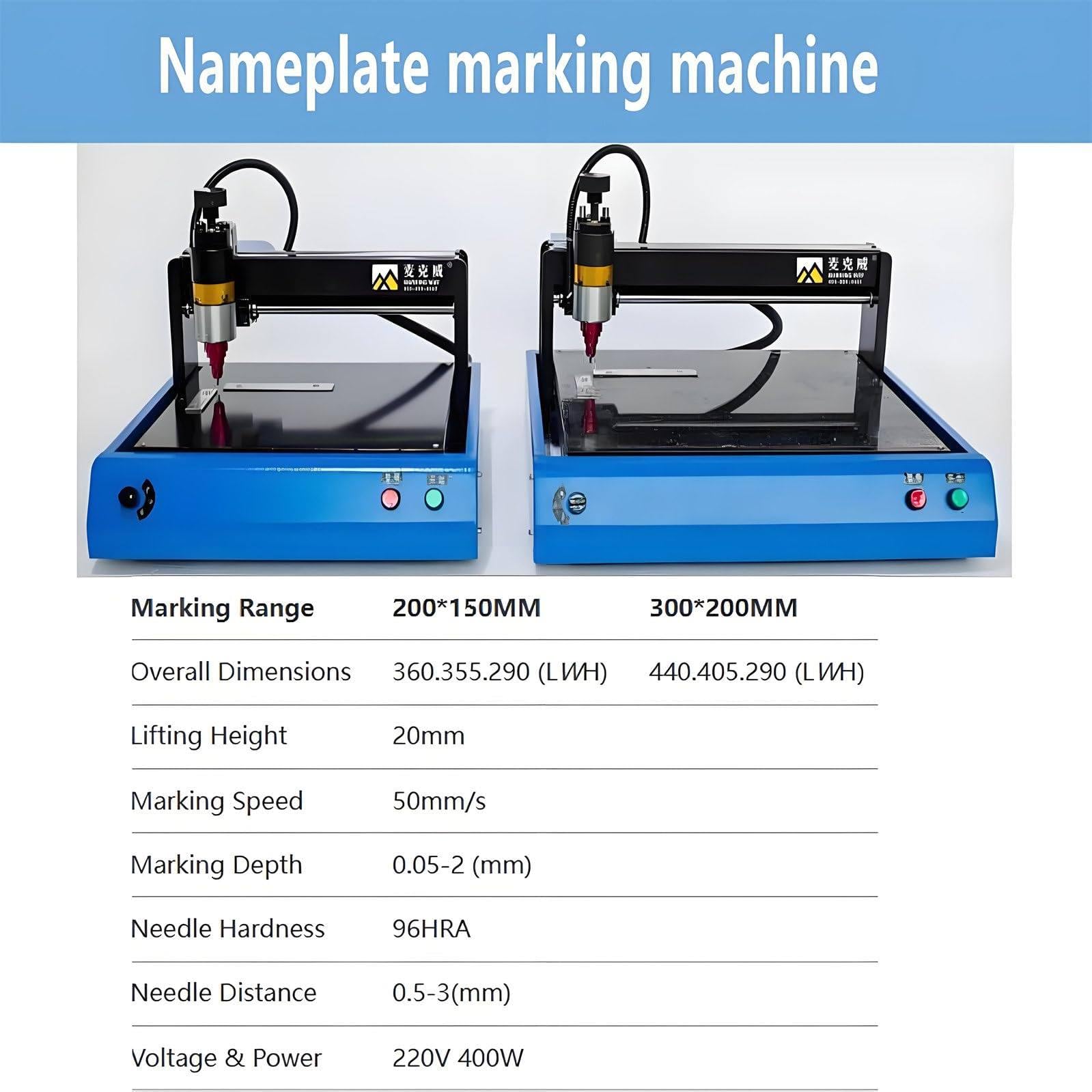 Máquina eléctrica de marcado de metal para grabar números y letras en carteles de acero