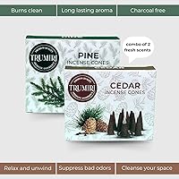 Vista 192 de TRUMIRI Incense Cones - Combo Pack of 20 Cone Incense - 10 Nag Champa + 10 Palo Santo - Insence Cones - Incense Cones Scented - Cone Incense Scents