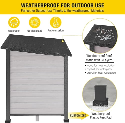 Miniatura 5 de Aivituvin Casa grande para perros al aire libre, interior, resistente a la intemperie, para perros pequeños, medianos y grandes, con marco de hierro