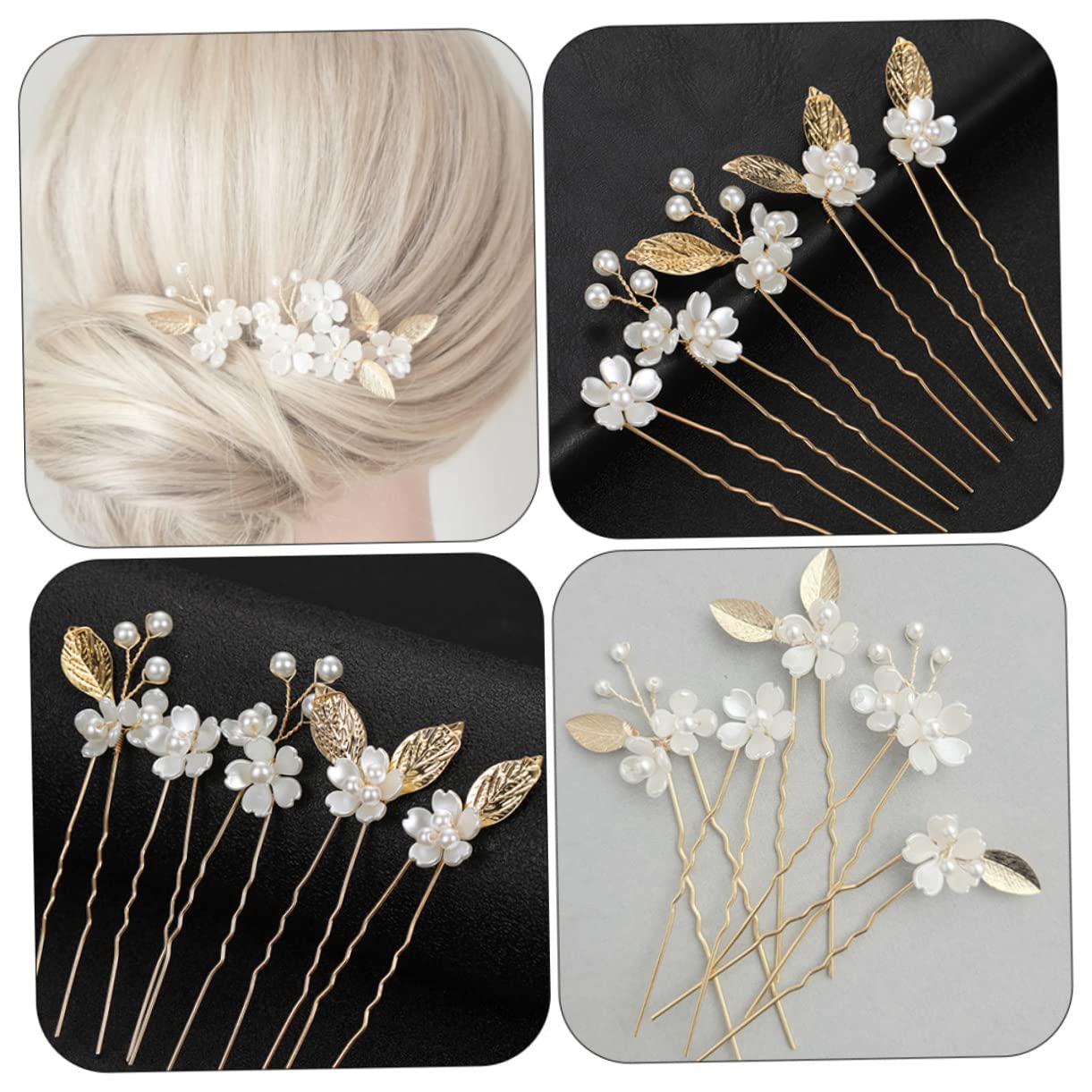 MAGICLULU 25 Piezas Horquilla Pasador De Pelo De Uso De Boda Pinzas De Pelo De Metal Pasador De Pasadores Para Niñas Decoración De Flores Aleación De Zinc Novia Cinco Pétalos Alfiler
