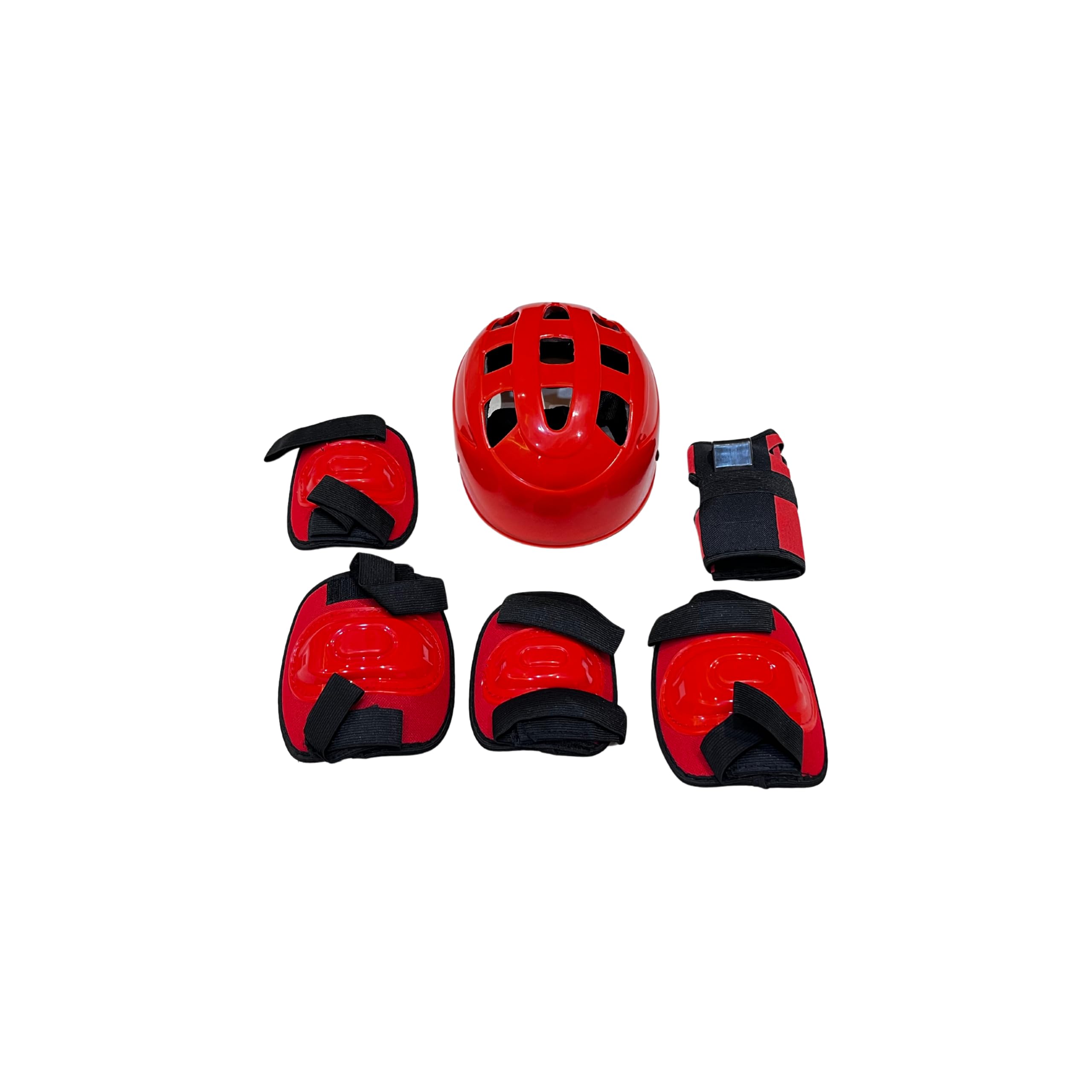 Protective Set for Cycling and Skating Protective Gear Suitable for Boys and Girls 7 Pcs Set (RED)-image-46