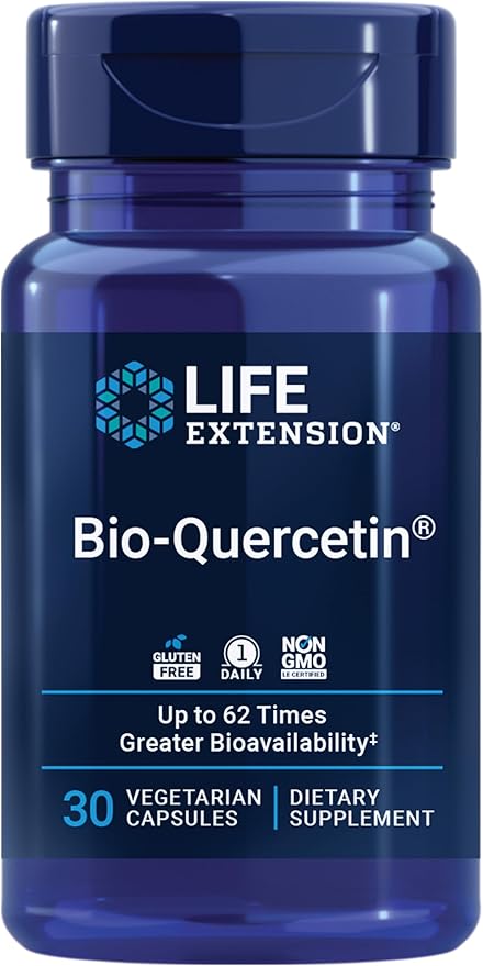 Life Extension Bio-Quercetin, Immune Health Supplement, Heart Health Support, Gluten Free, Non-GMO, Vegetarian, 30 Capsules