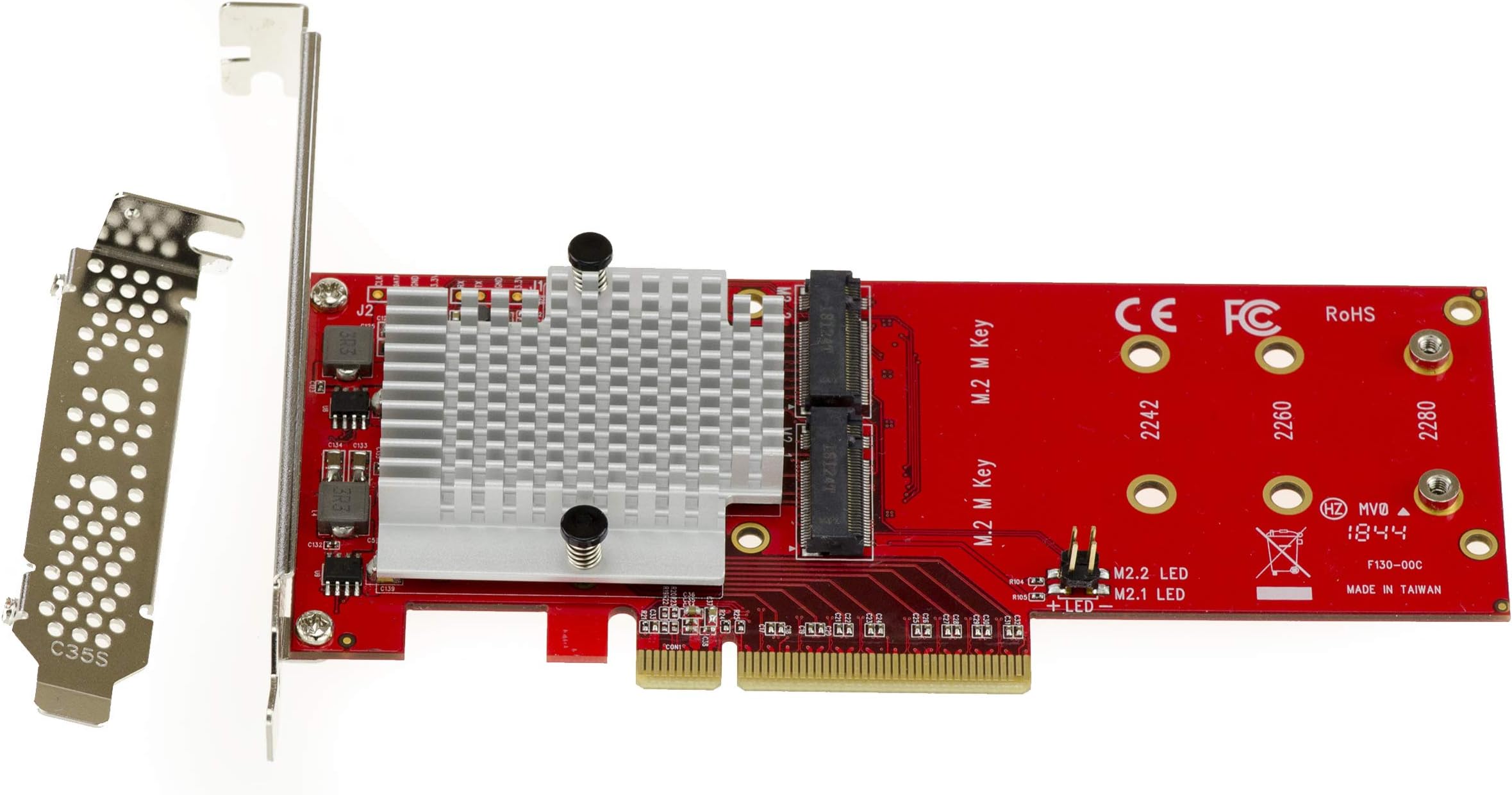 LycomDT-130 Dual PCIe NVMe M.2 SSD Carrier Adapter
