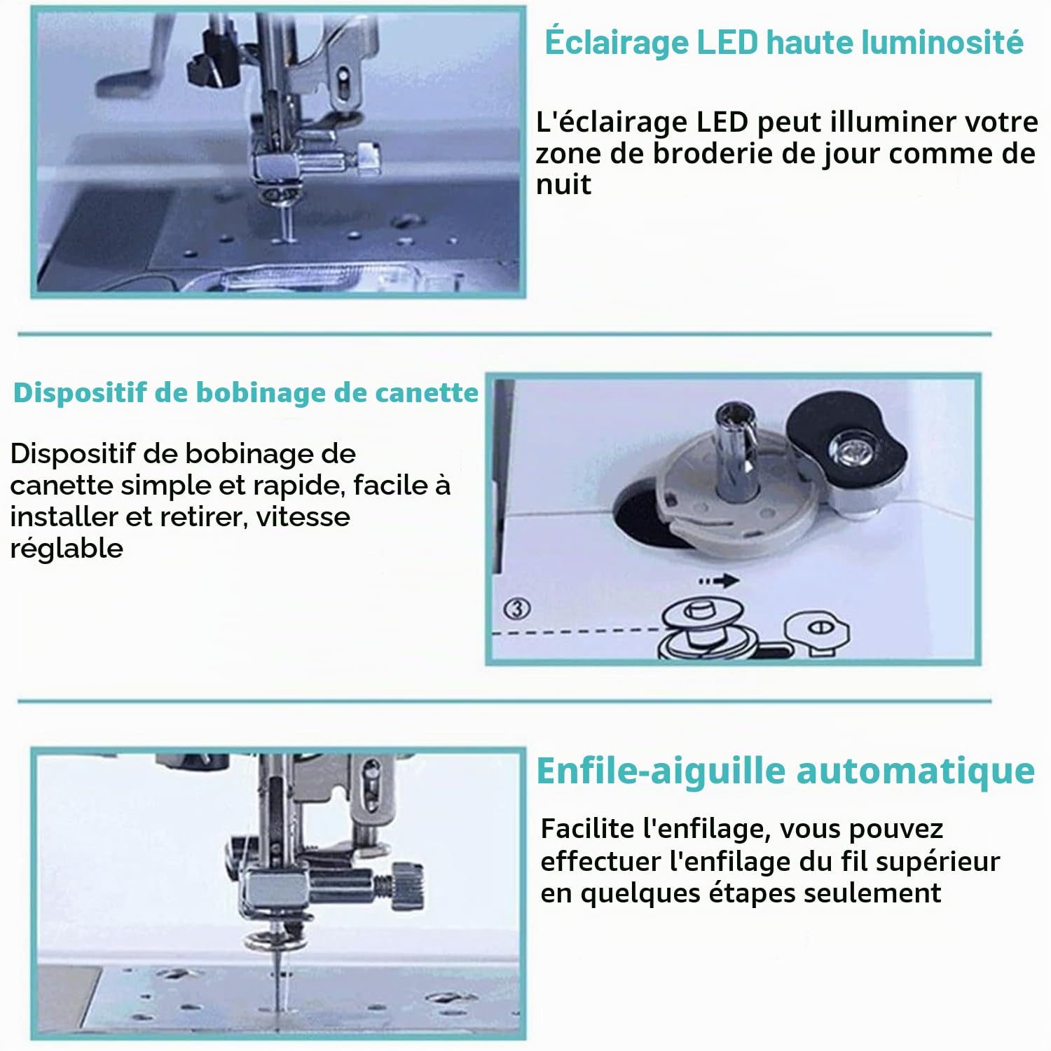 Qiang Machine à Coudre Et à Broder électronique avec Table Extension,pour Débutants Et Amateurs De Bricolage - Laissez Votre Créativité S'exprimer avec élégance