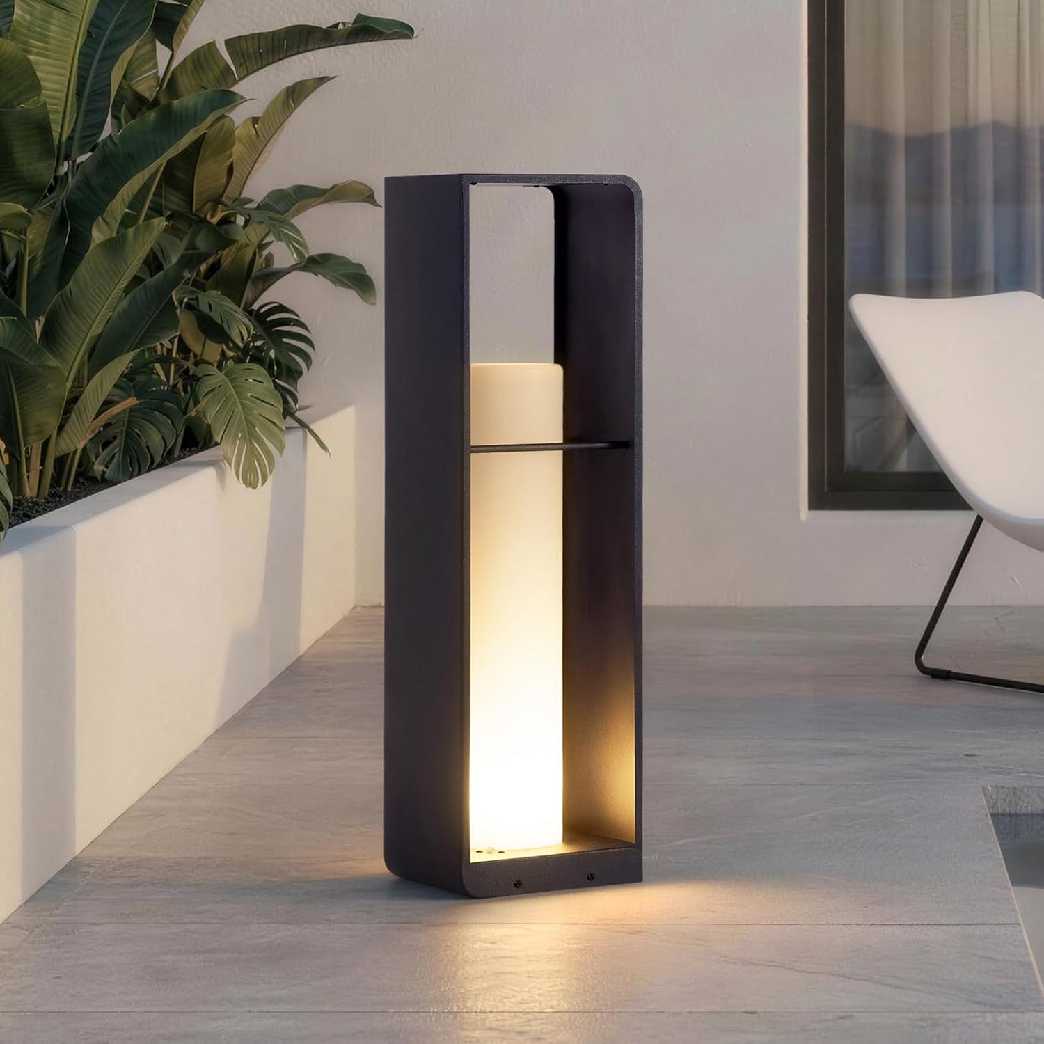 Led Nook Ground Lamp with Distant Management, IP65 Photo voltaic Lanterns Outside Waterproof, Distinctive Massive Ground Lamp Lantern Fashionable Design, Dimmable Outside Lamps for Patio Porch, 3000K E26 Lights