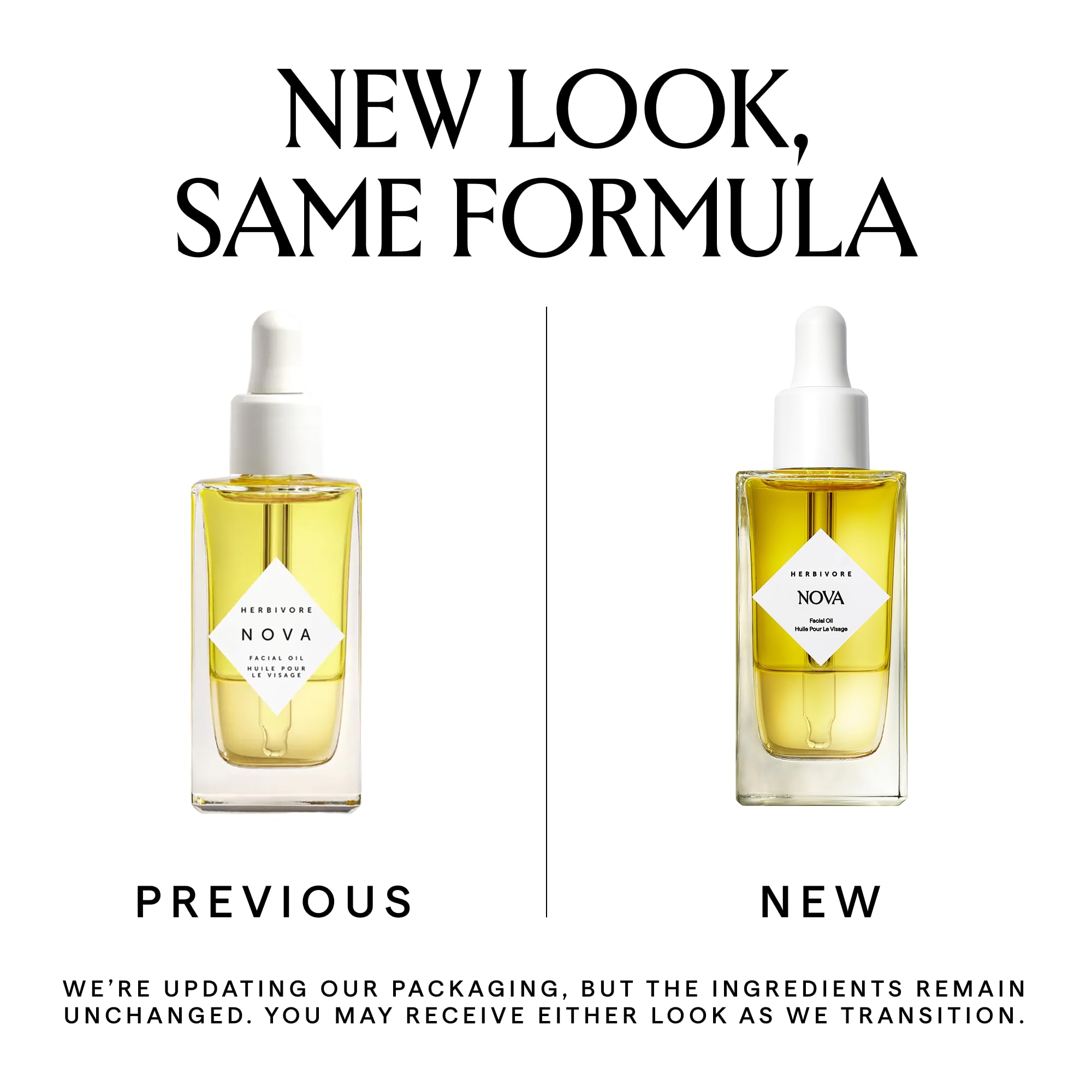 HERBIVORE Nova Facial Oil - Bi-Phase Oil with Tumeric + Niacinamide, Serum and Oil in one, Plant-based, Vegan, Cruelty-free, 50 mL / 1.7 oz