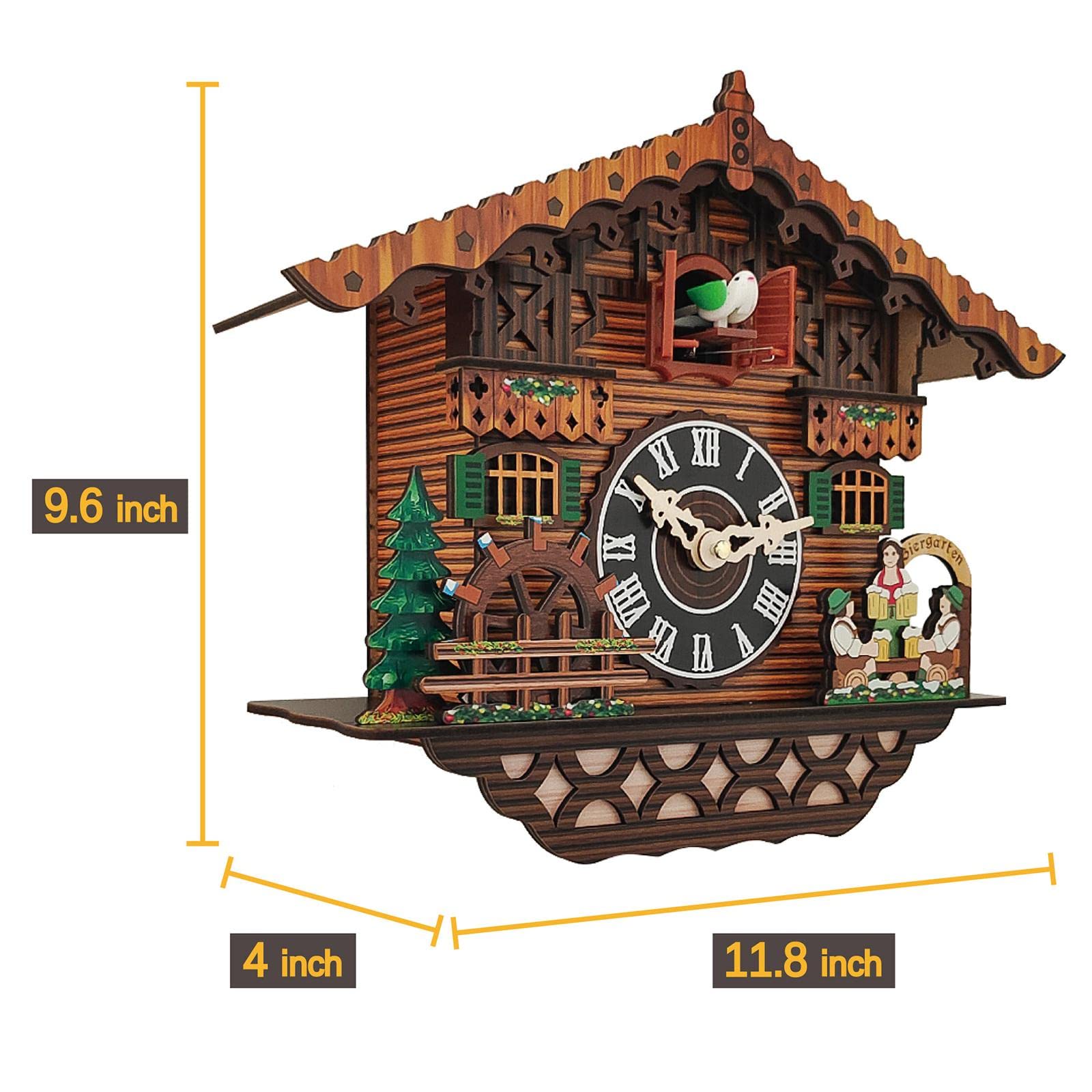 Wooden Retro Cuckoo Clock Wall Clocks Farmhouse Clock Windchime House Boat 2