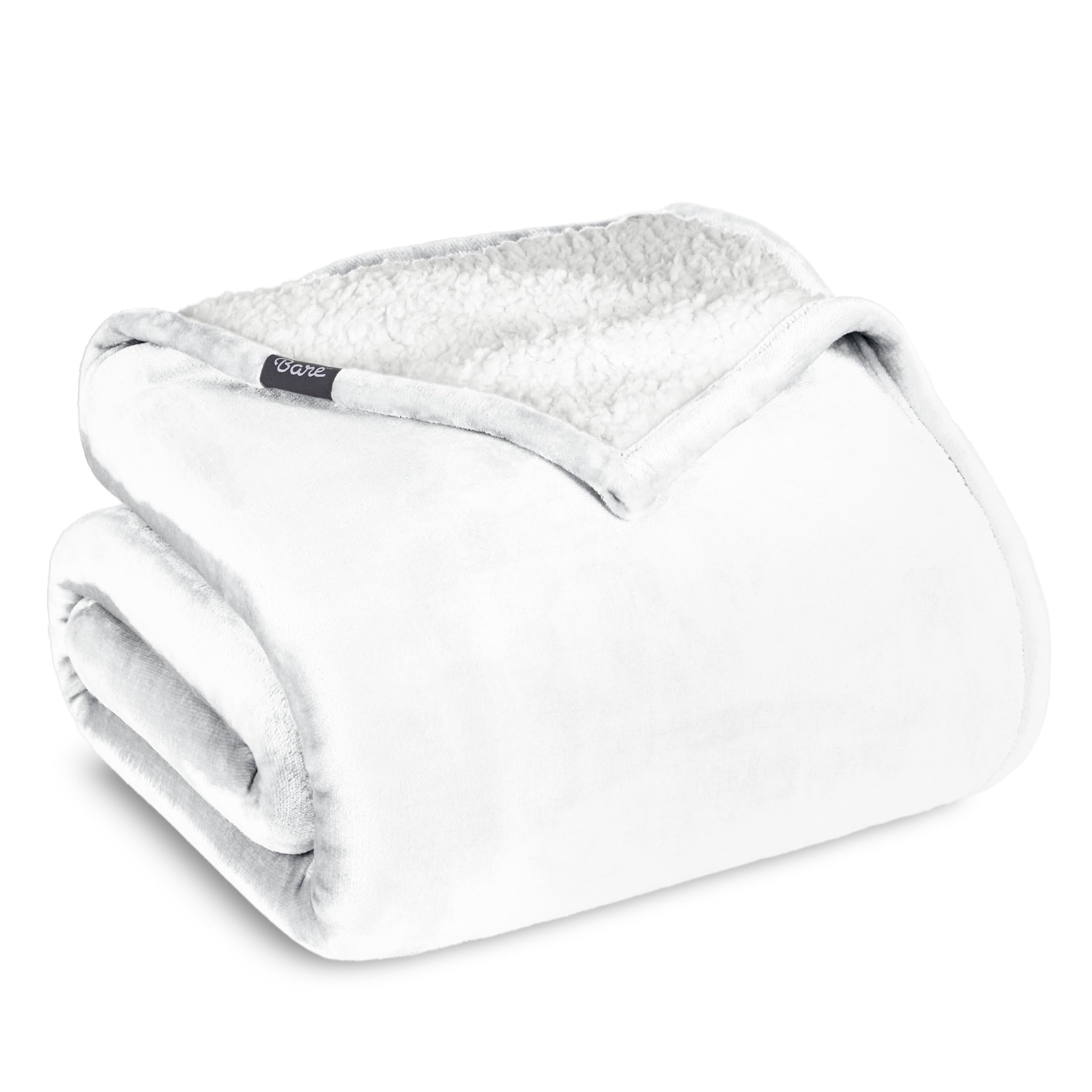 Bare Home Sherpa Fleece Blanket - Twin/Twin Extra Long - Blanket for Bed, Sofa, and Couch - Warm & Lightweight - Fluffy & Soft - Reversible (Twin/Twin