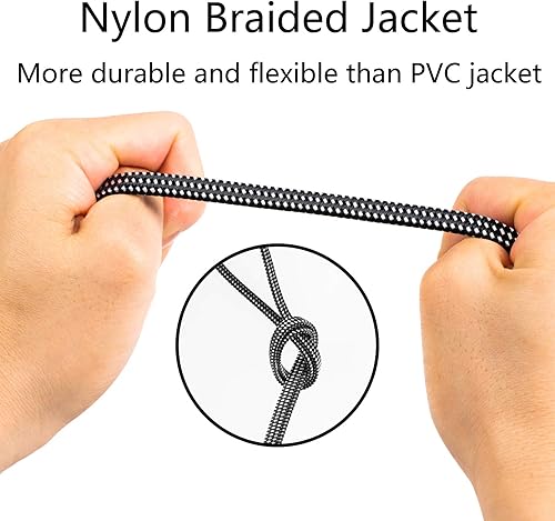 Miniatura 22 de DEEGO Cable Ethernet Cat 8 de 50 pies, cable de red plano de alta velocidad blindado, cable Ethernet LAN de 40 Gbps 2000 MHz U/FTP 30 AWG con Negro