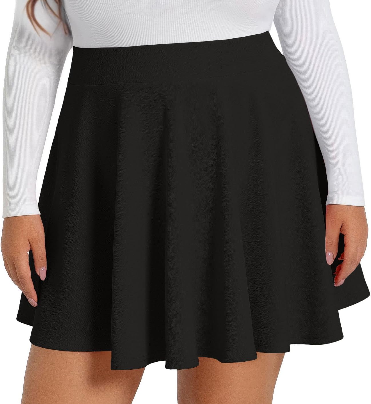 JOELLYUS Plus Size Skirts for Women Summer Pleated Mini Skirt Casual Flowy High Waisted Womens Short Skirts