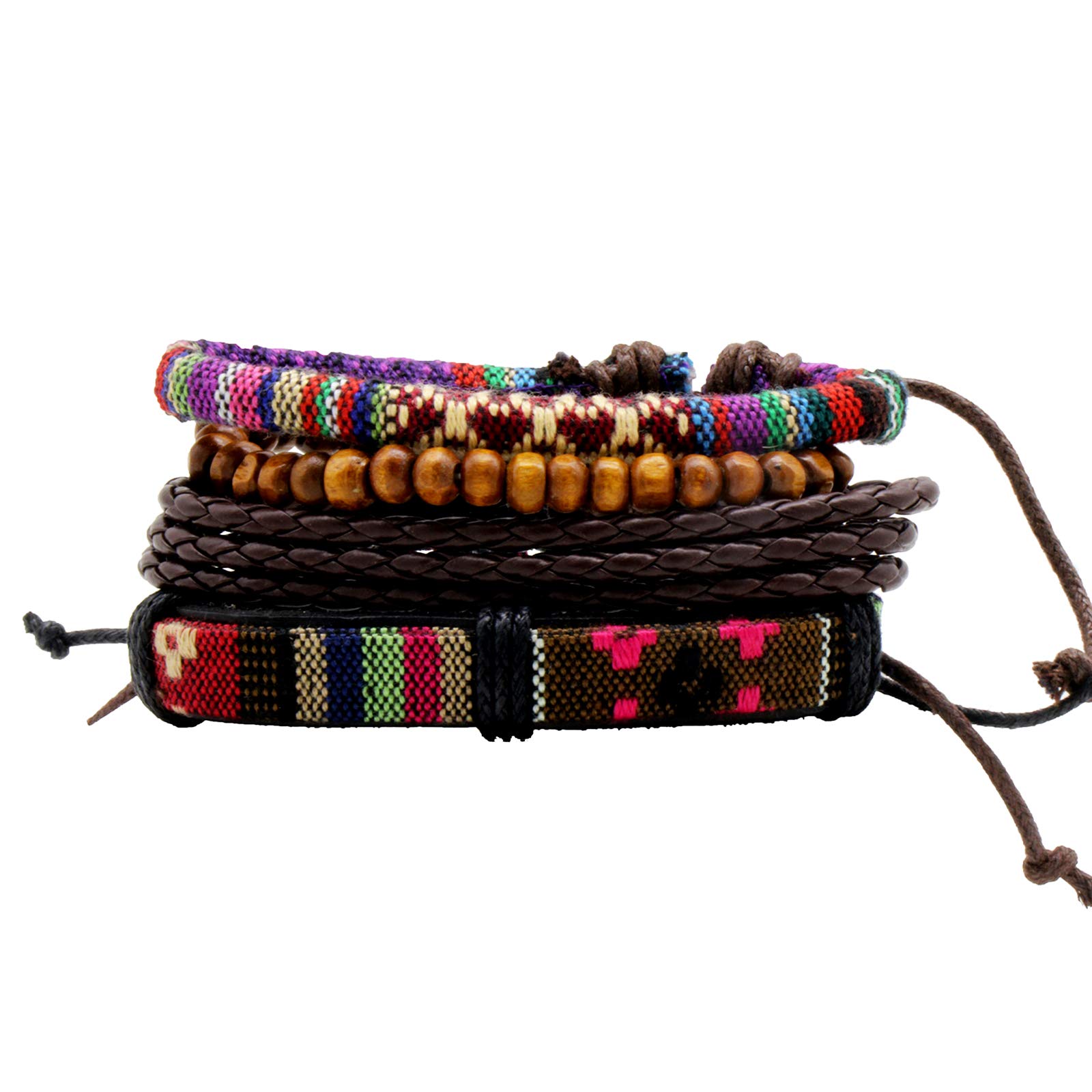 Retro Multi color Set of 4 Men's Bracelet-image-19