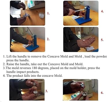 6mm/8mm/10mm/12mm Hand Tablet Press Machine - 400kg Pressure, Lever-Type Tablet Press, Laboratory Powder Cake Press, Pill Makings Tool 12mm