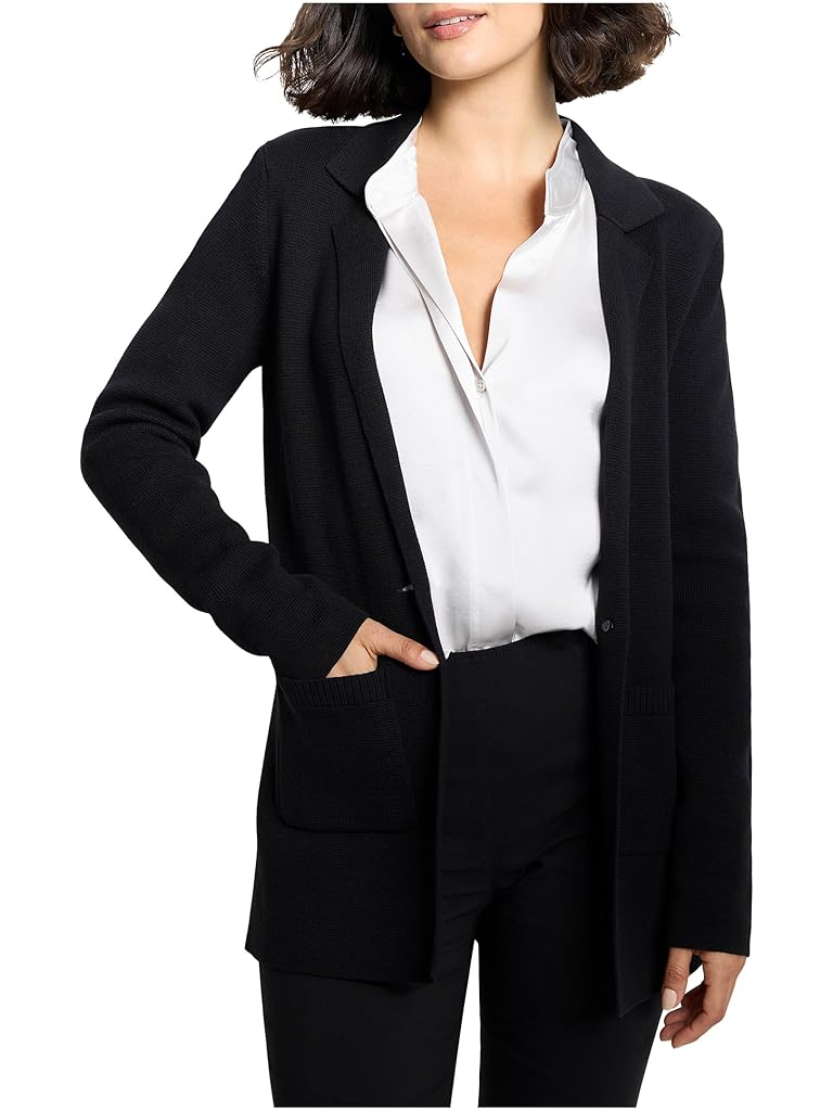Black NIC+ZOE Petite Elegant Knit Blazer
