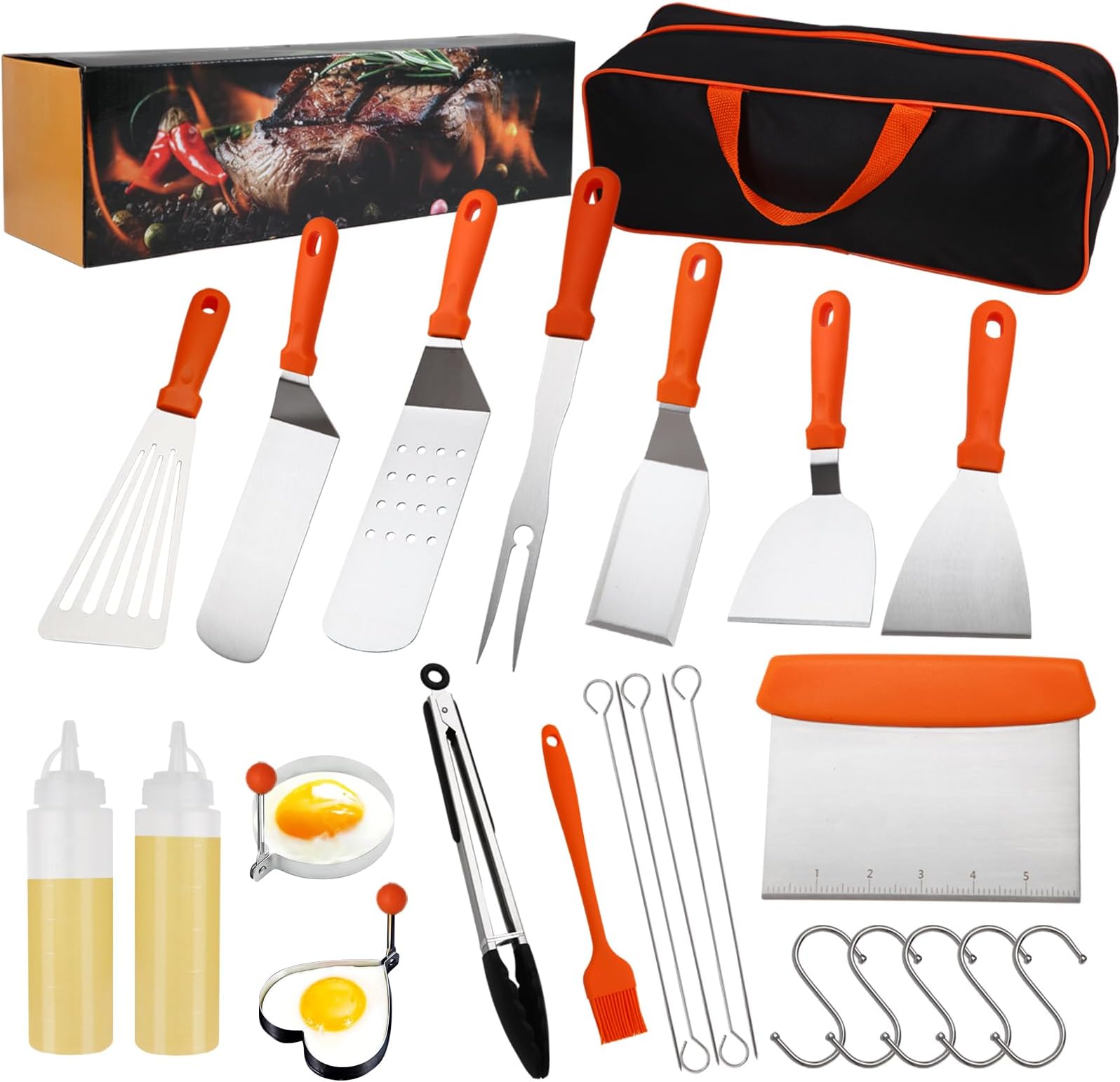 homenote Griddle Accessories Kit (Black+Red), Exclusive