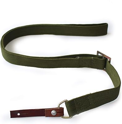 ACTJ.M Original Surplus Type 81 SKS Sling Shoulder Strap Canvas Webbing with Leather Loops