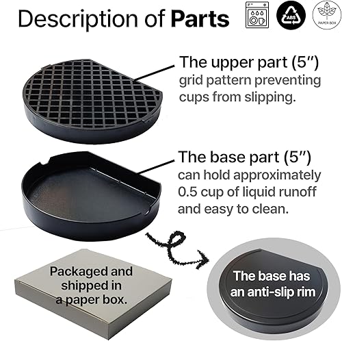 Vista 11 de Recolector de goteo de café de 4 pulgadas, bandeja de goteo pequeña para dispensador de bebidas, máquina de café expreso, jarra, estación de té