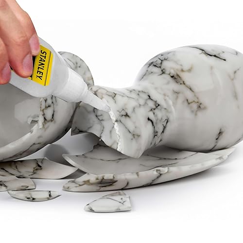 Miniatura 2 de STANLEY Pegamento instantáneo para piedra y mármol, (1 x 3.4 oz - 13.5 onzas líquidas) CA pegamento con activador, súper pegamento de cianoacrilato