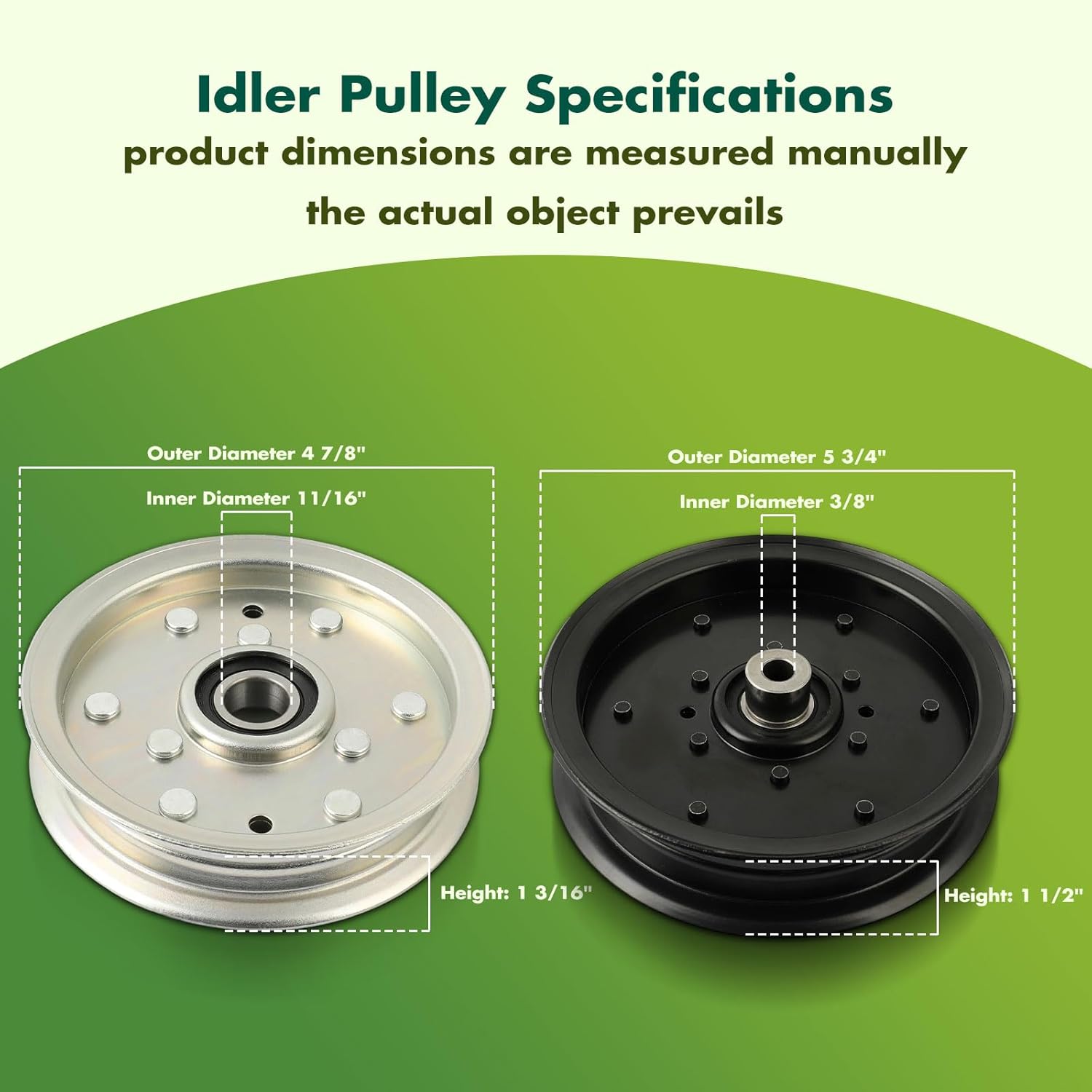 ACEBRI 756-04511B 756-05042 Flat Idler Pulley 42" 46" 50" 54" Set Kit for Troy Bilt Mustang X PDeck 756-04511 Z6600 RZT-L50 RZT-L54 RZT-S50 RZT-S54 3 Pack